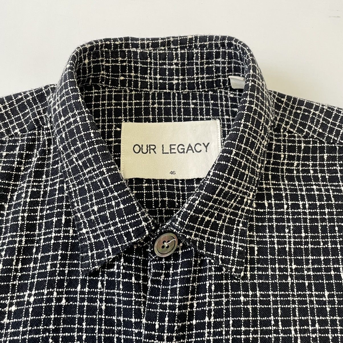 Our Legacy Dark Blue ‘Grid Check Boucle’ Shirt Size US S / EU 44-46 / 1 - 3 Thumbnail