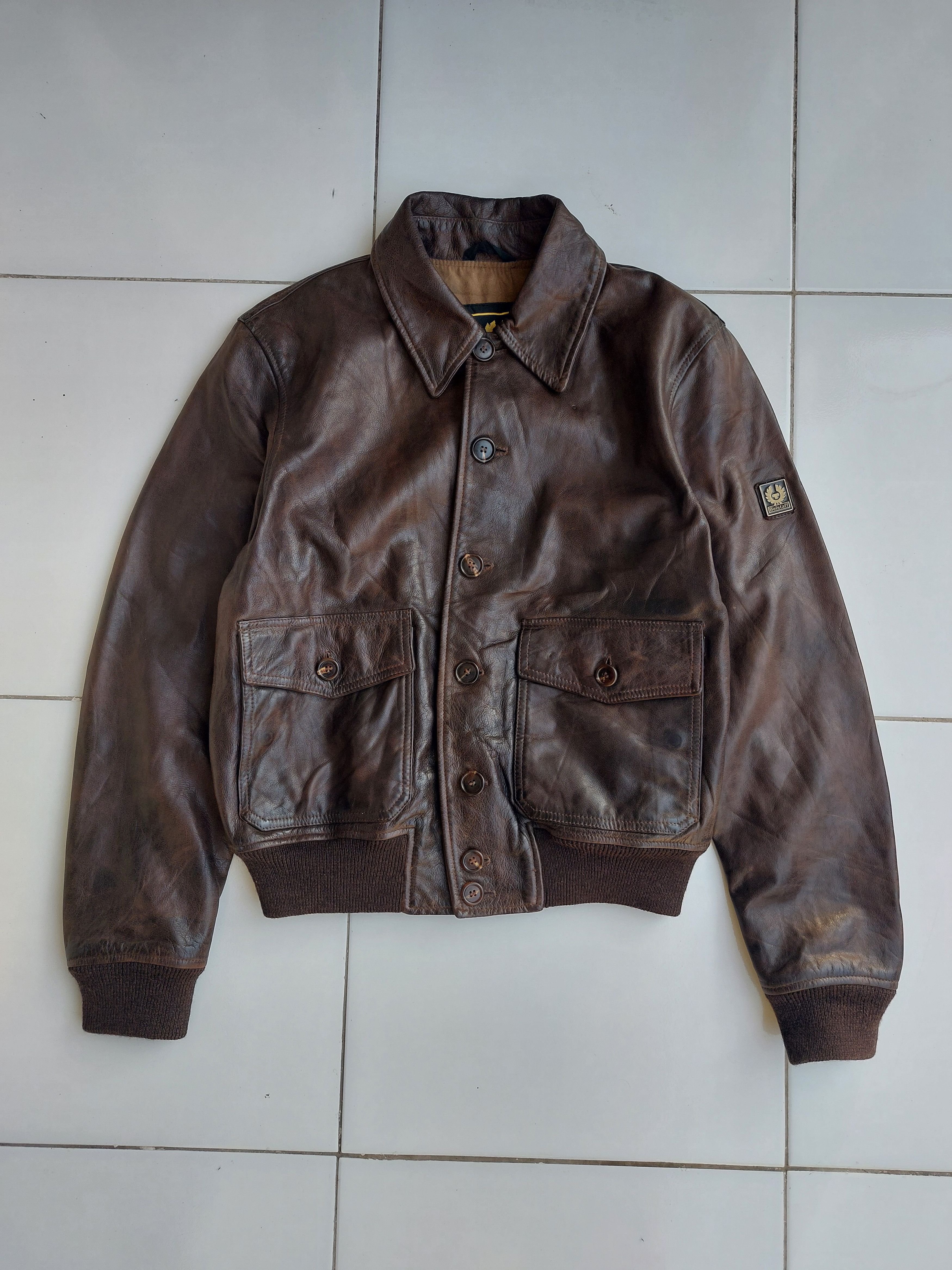 Belstaff Rare Belstaff Gold Aviator Leather Jacket Vintage Size US M / EU 48-50 / 2 - 1 Thumbnail