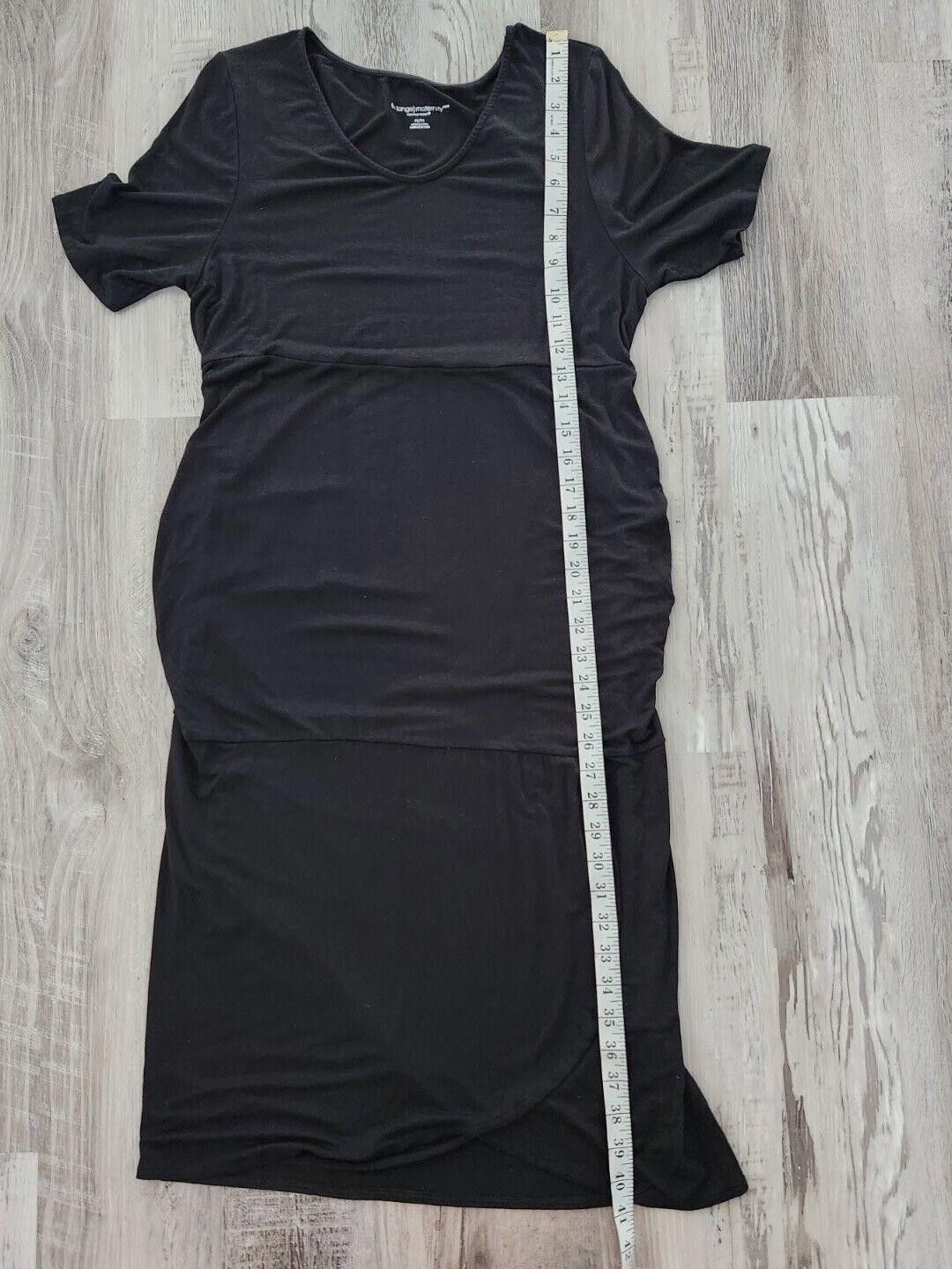 Designer Liz Lange Maternity Dress Medium Black Stretchy jersey Size M / US 6-8 / IT 42-44 - 4 Thumbnail