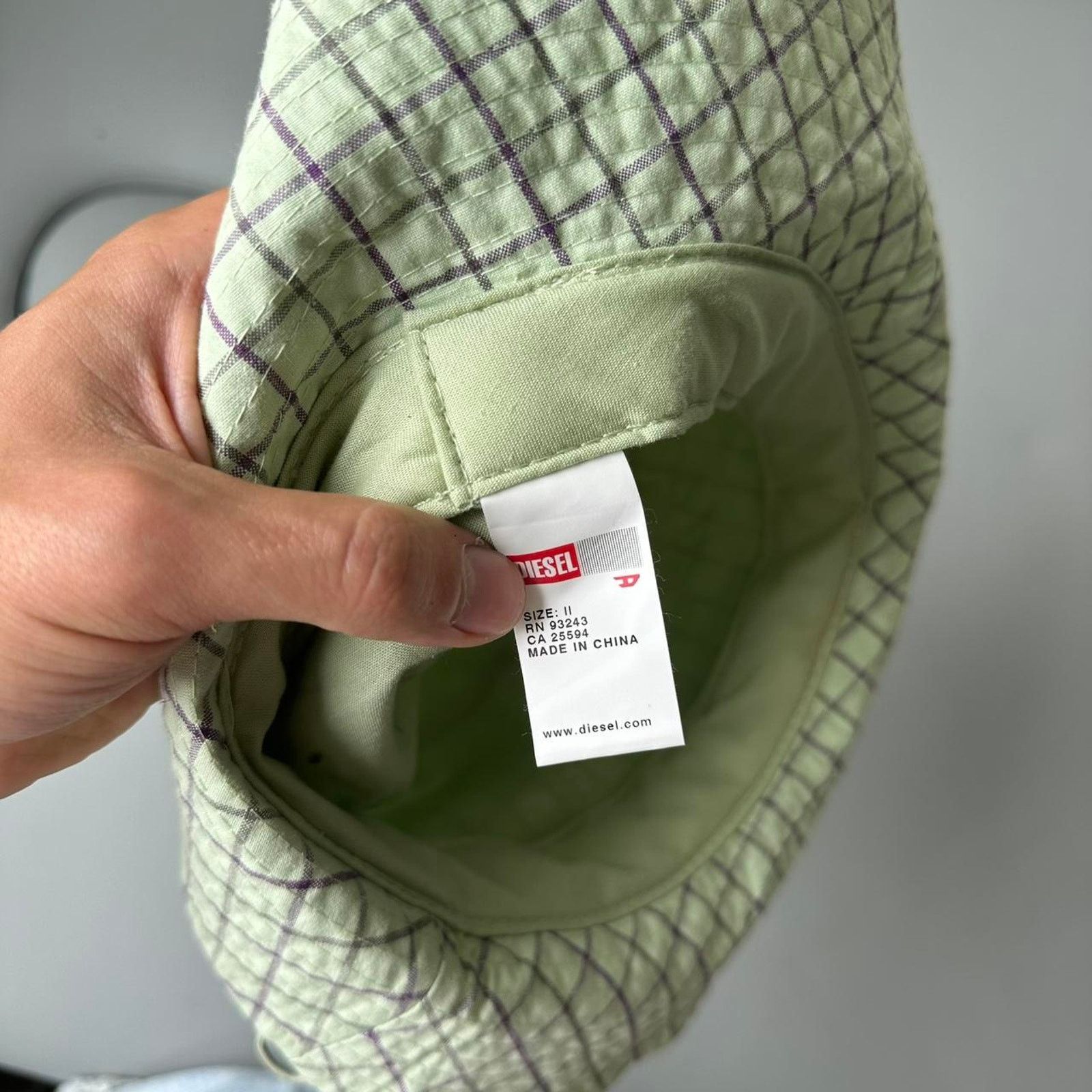 Diesel Rare Y2K FC Diesel Sporty Plaid Green Purple Bucket Hat Cap Size ONE SIZE - 5 Thumbnail