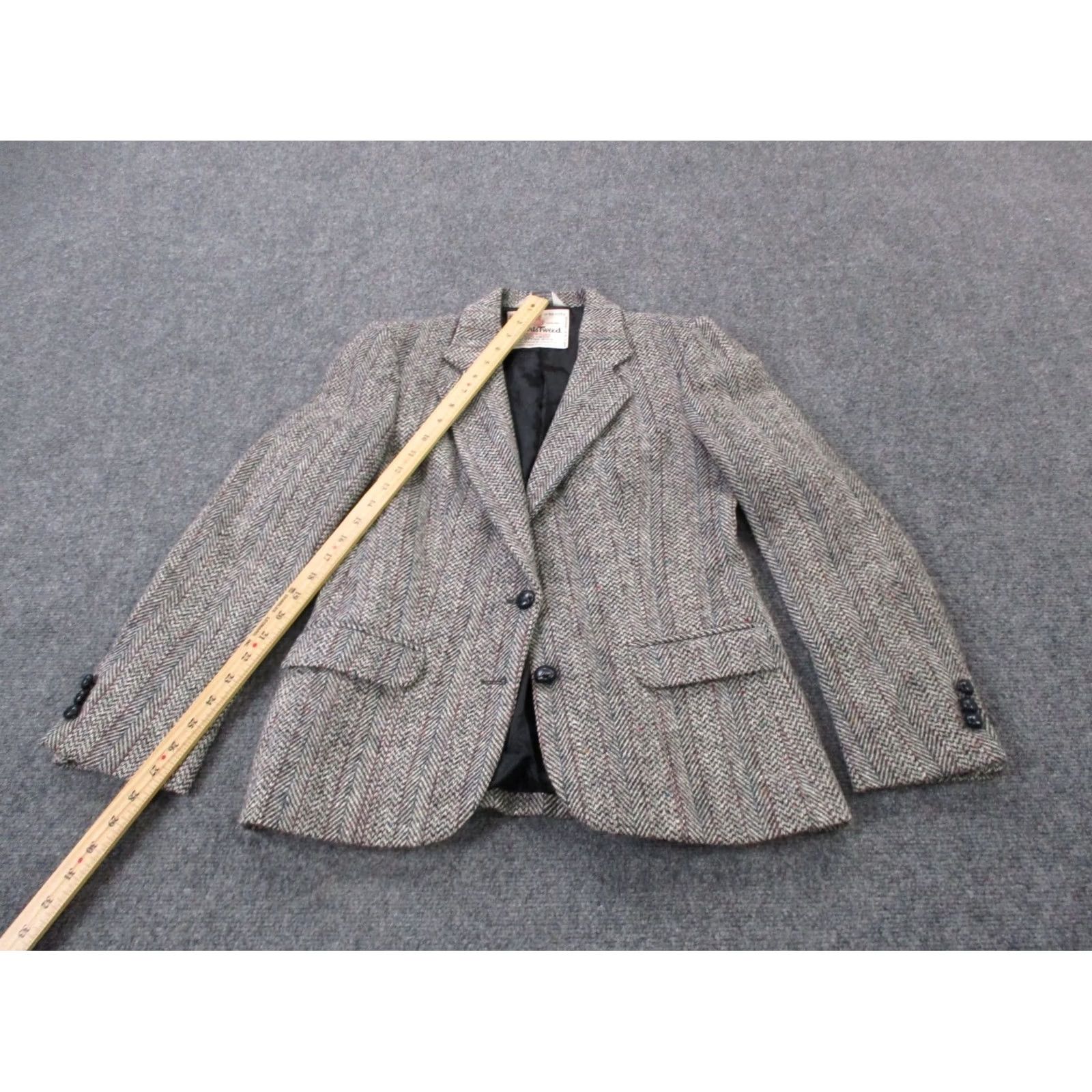 Harris Tweed Harris Tweed Jacket Womens 10 Gray Wool Tweed Blazer Business Suit Jacket, Regular, Gray, 10, Womens Size L / US 10 / IT 46 - 6 Thumbnail