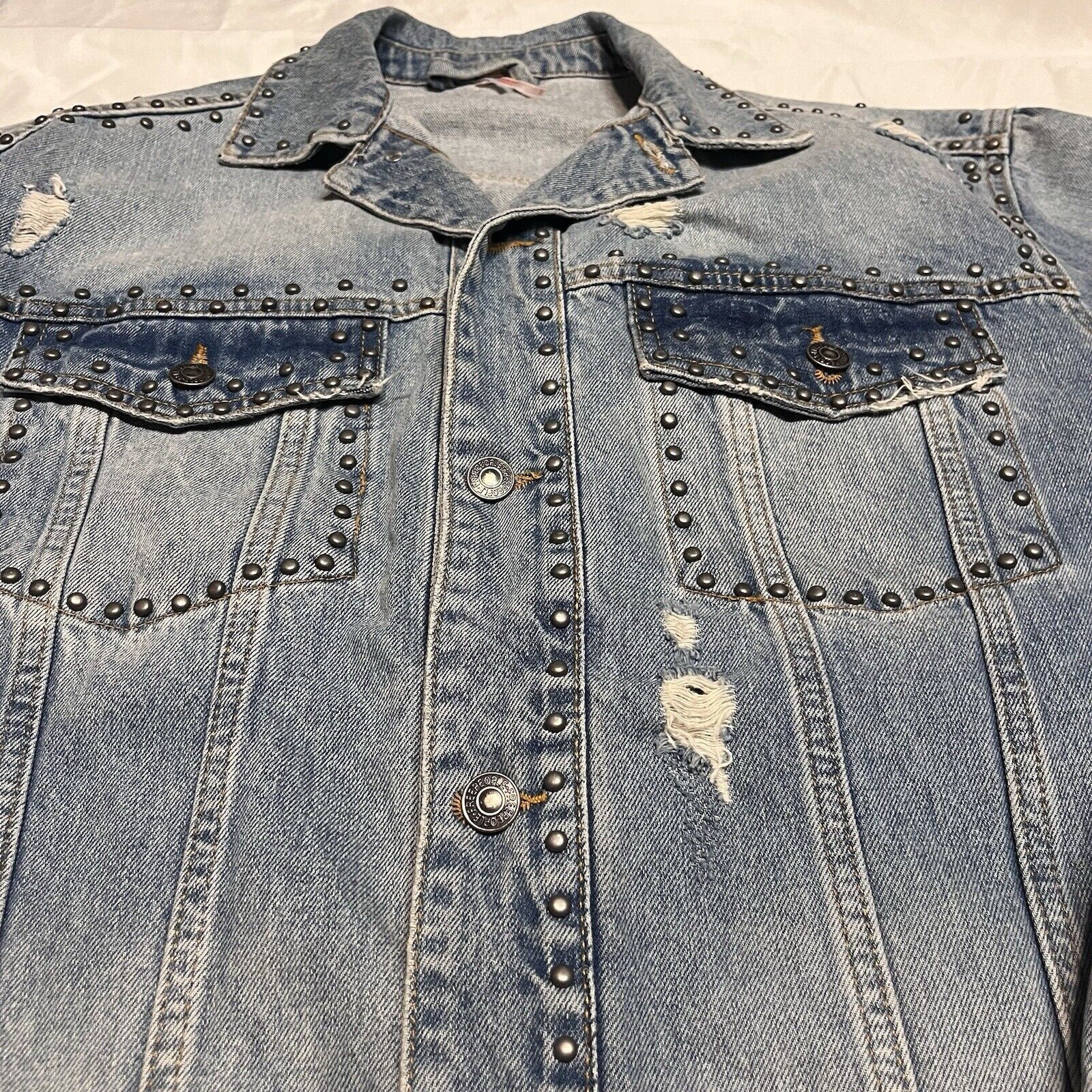 Free People Free People Denim Trucker Jacket Size M / US 6-8 / IT 42-44 - 3 Thumbnail