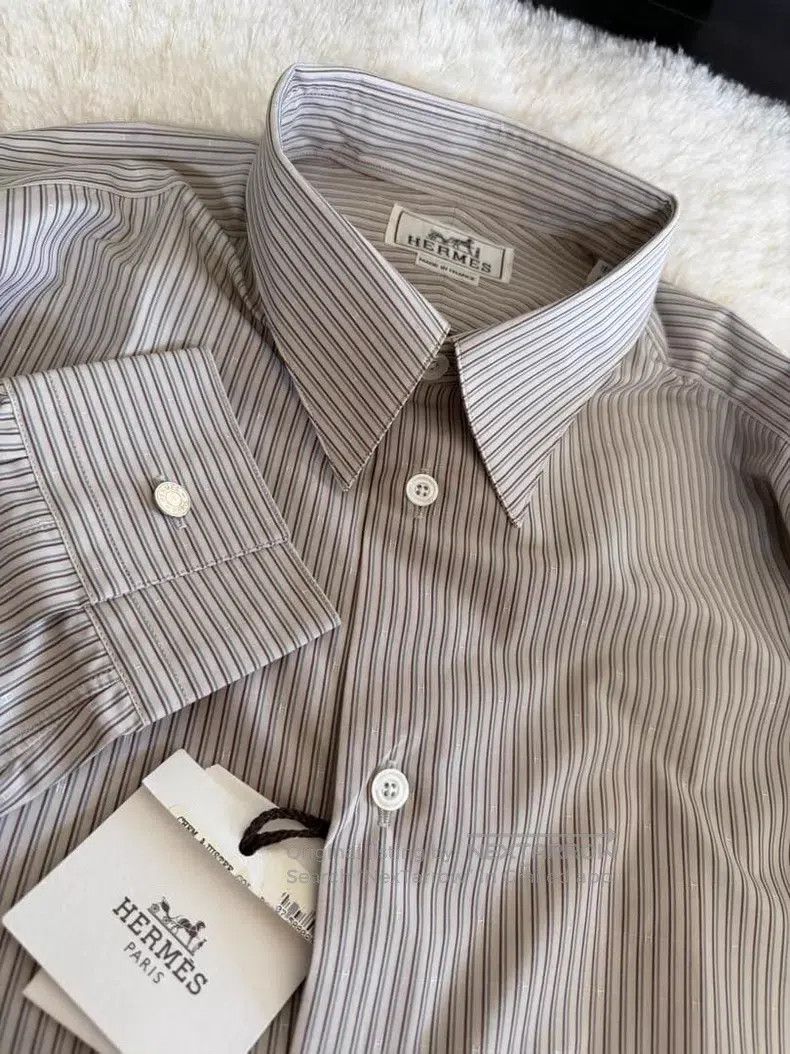 Hermes Hermes Men's Long-Sleeved Striped Shirt Size US XS / EU 42 / 0 - 3 Thumbnail