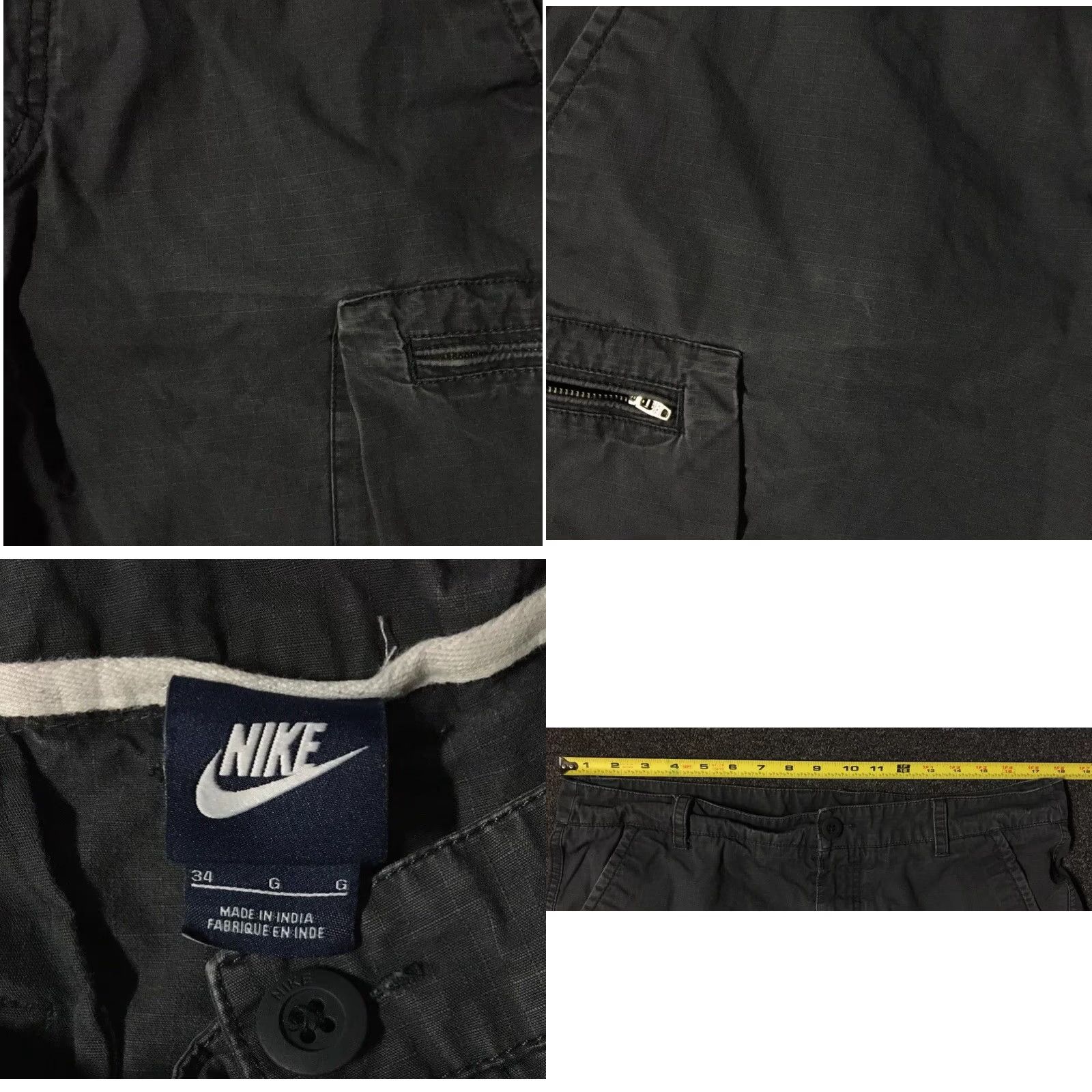 Nike VINTAGE Nike Faded Swoosh Cargo Shorts 36 Gray Nike Shorts Mens 90s Grunge Surf Skate Biker Beach USA Yacht 80s 90s Swoosh ACG Gy? Size US 36 / EU 52 - 8 Thumbnail
