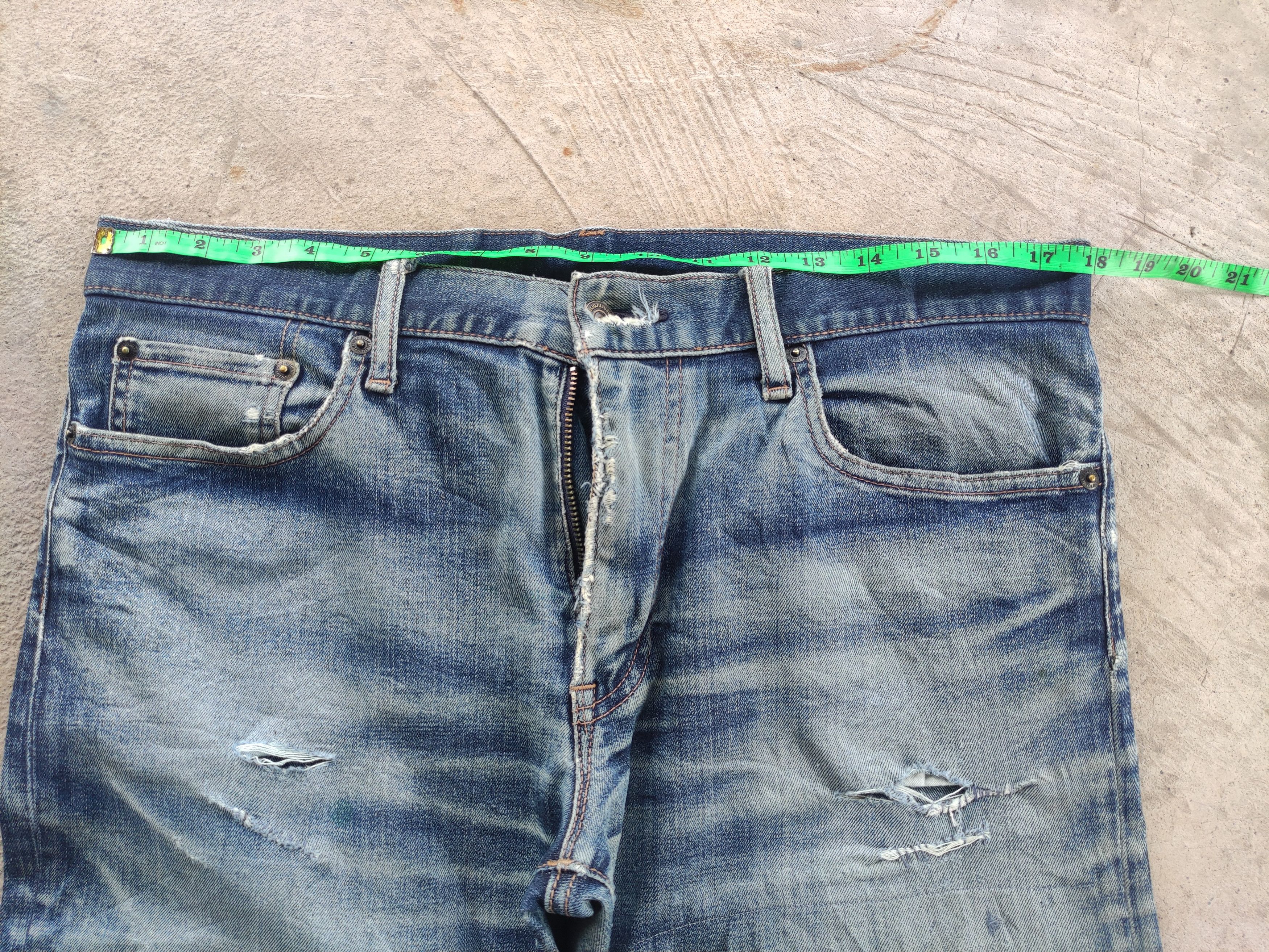 Japanese Brand Vintage Japanese Jean Distressed Faded Denim W36 Size US 36 / EU 52 - 6 Thumbnail