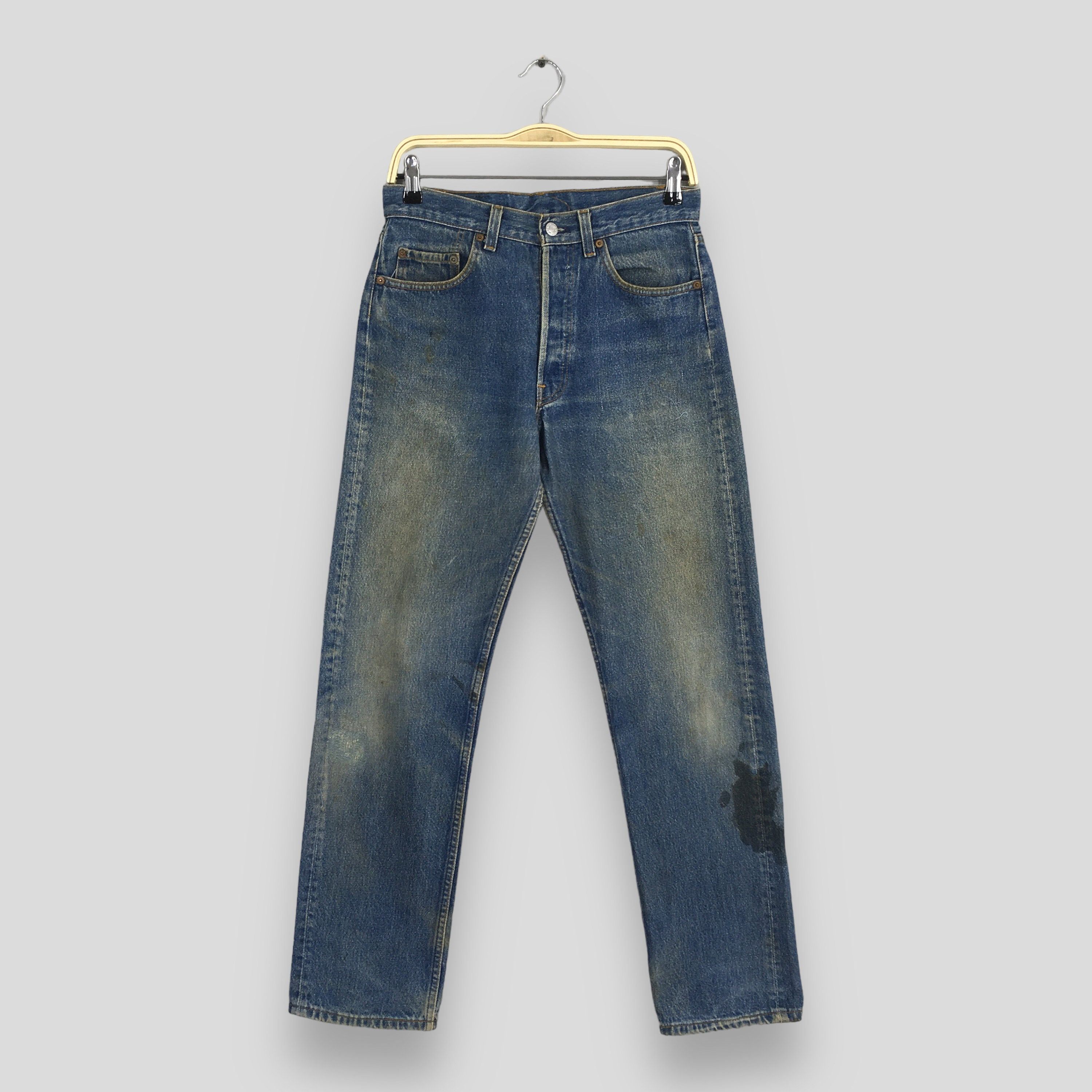 image of Size 28X29 Vintage 80's Levi's 501 Faded Blue Jeans, Men's