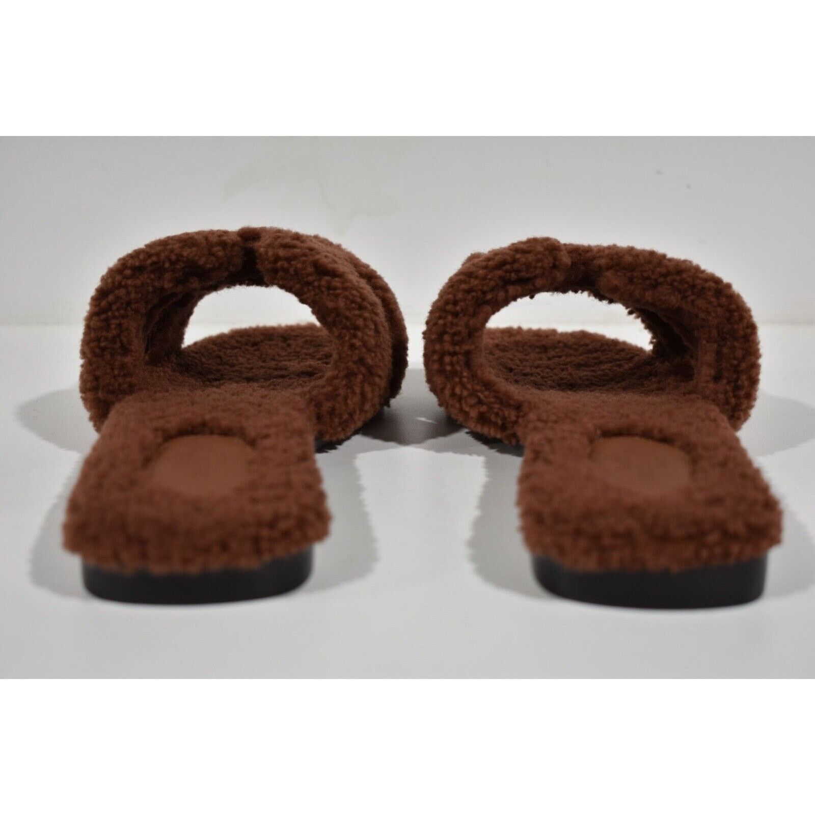 Hermes Hermes Oran Teddy Shearling Fur Brown H Logo Slide Size US 8 / IT 38 - 11 Thumbnail