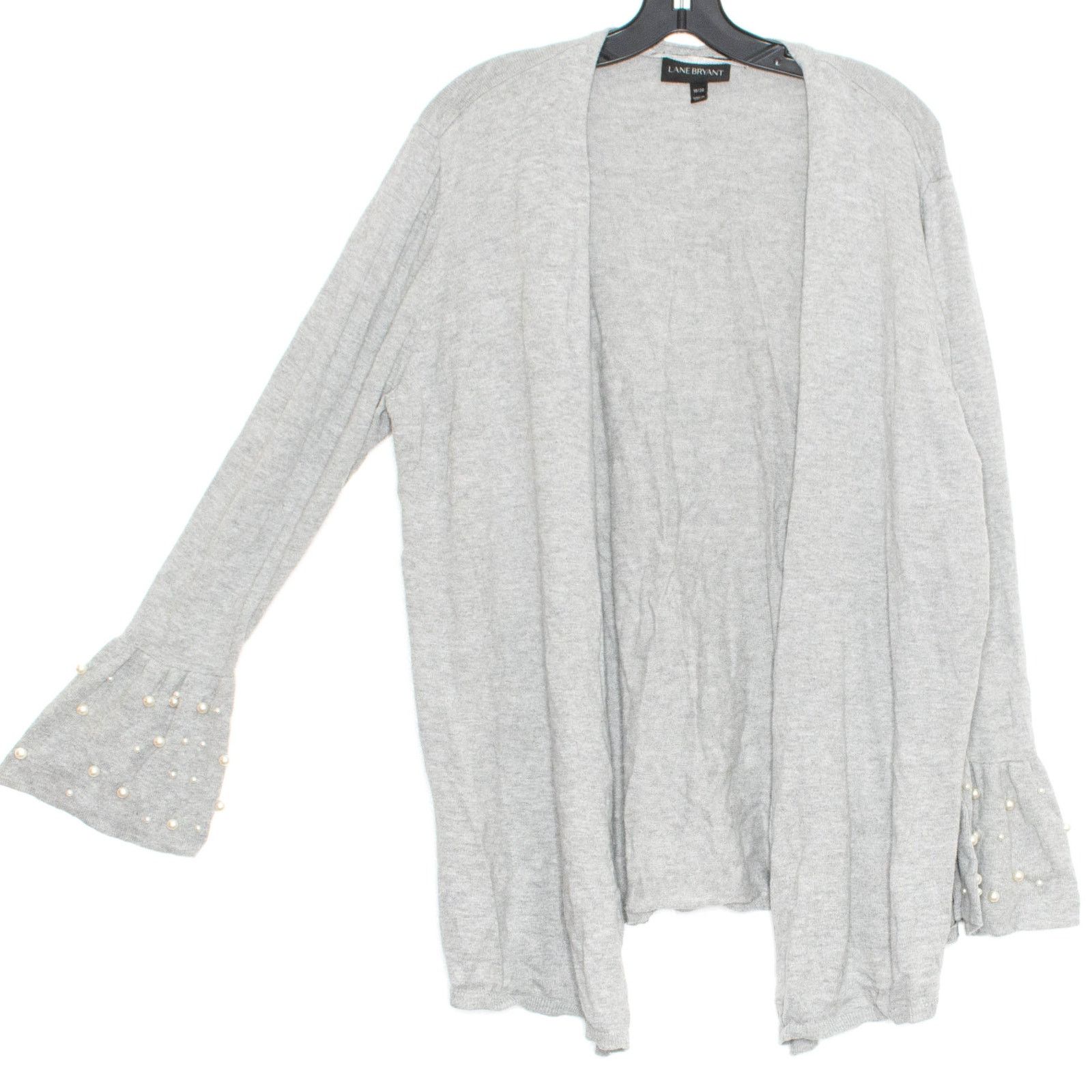 Other Lane Bryant Cardigan Open Front Faux Pearl Cuff Gray 18/20 Size XXL / US 16-18 / IT 52-54 - 2 Thumbnail