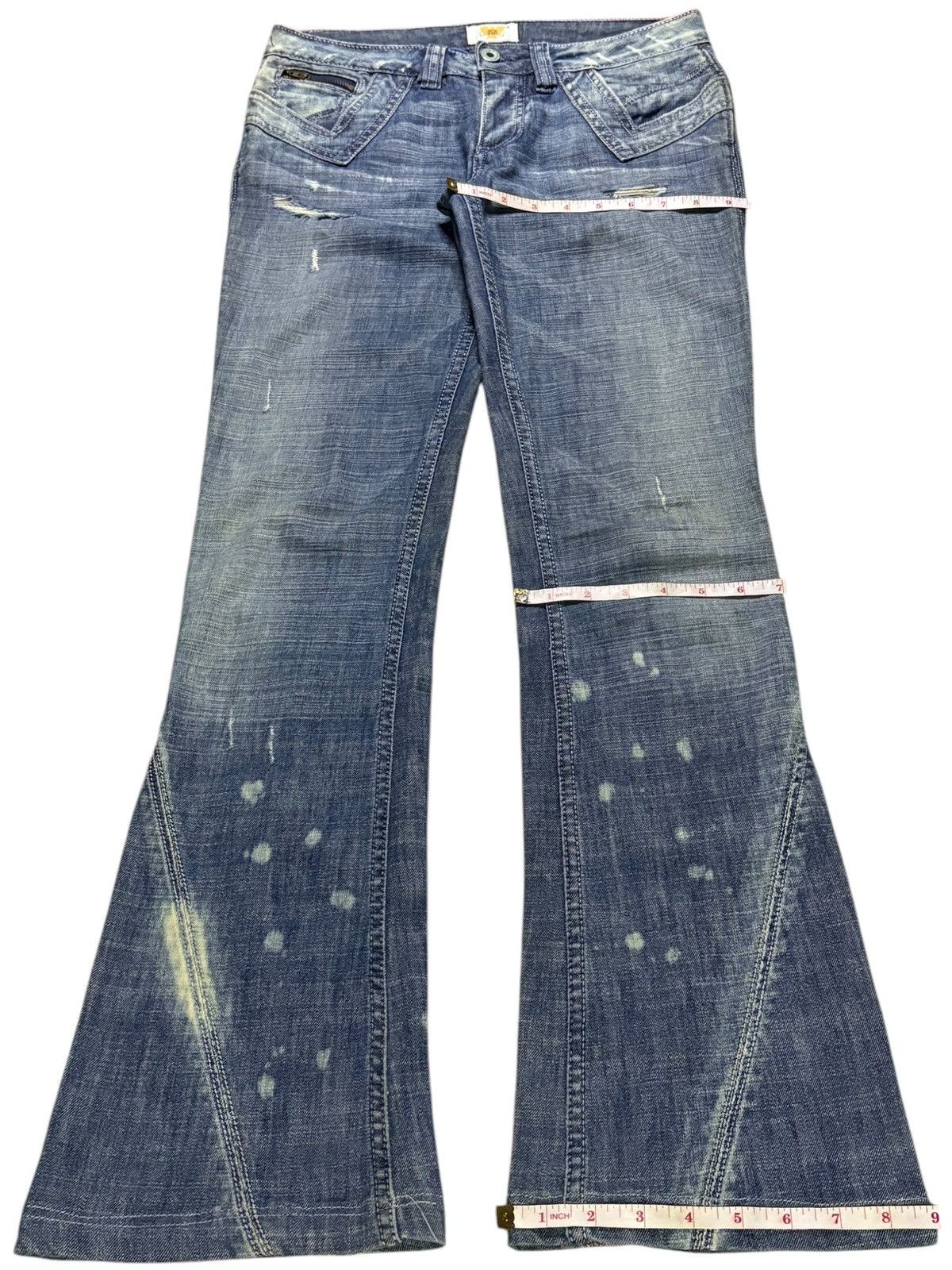 Antik Denim × Japanese Brand Vintage Antik Denim Acid Mud Wash Bootcut Flare Jeans Size 30" / US 8 / IT 44 - 12 Thumbnail