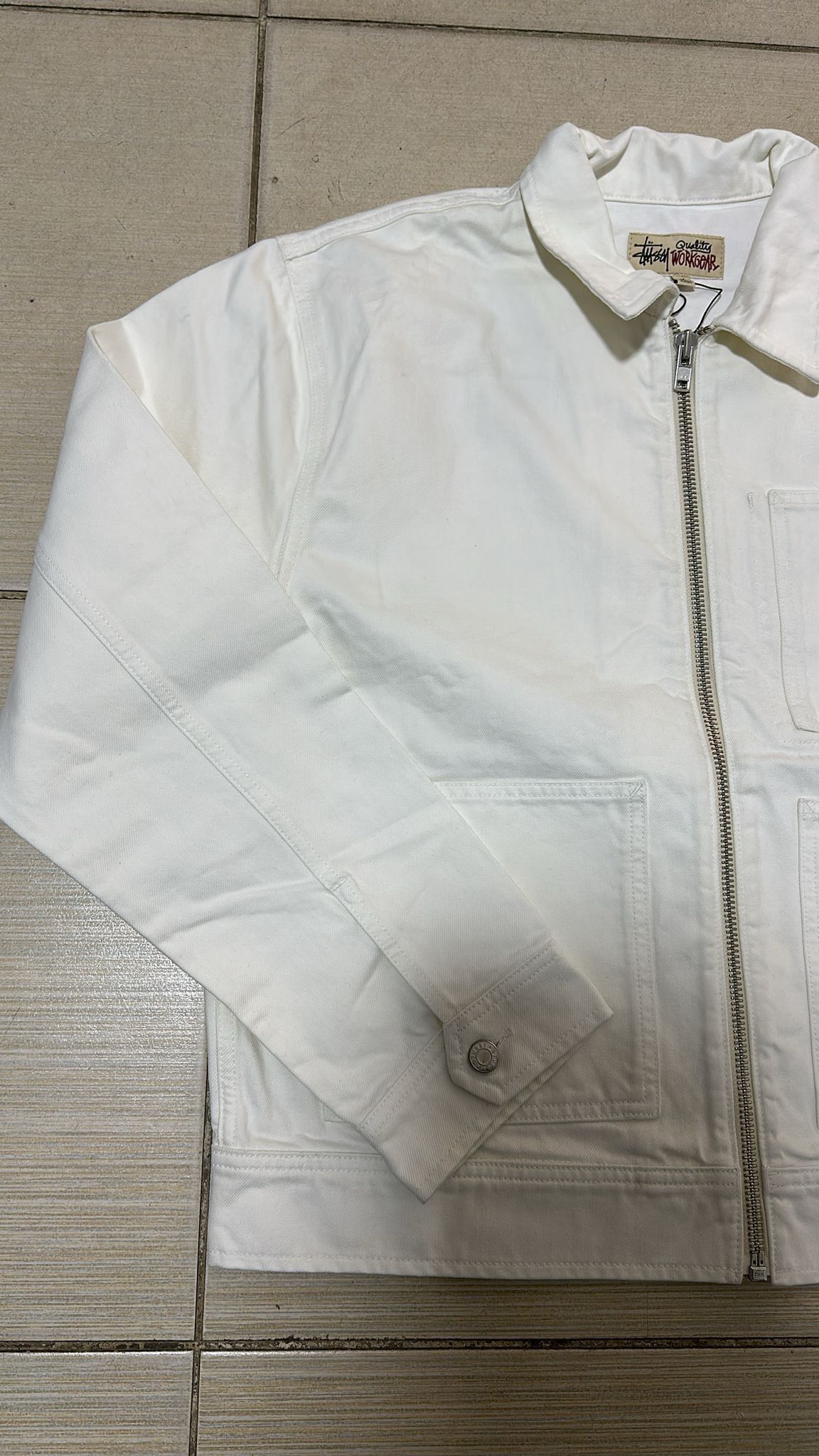Stussy Stussy Zip Work Jacket White Size Medium Size US M / EU 48-50 / 2 - 3 Thumbnail