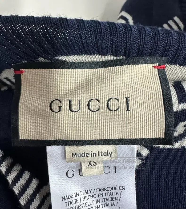 Gucci Gucci Dark blue full printed logo double-sided wool knitte Size XS / US 0-2 / IT 36-38 - 5 Thumbnail