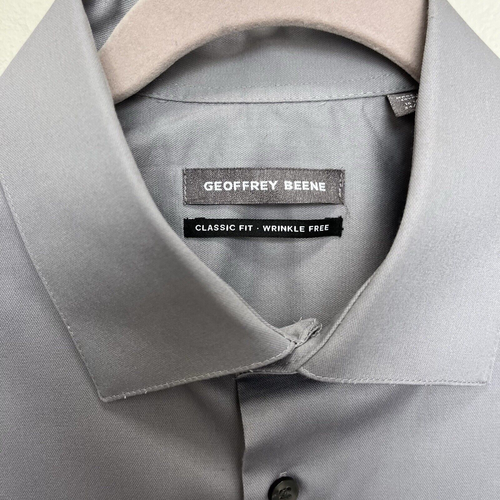 Geoffrey Beene Geoffrey Beene | Gray Wrinkle Free Classic Fit Long Sl Shirt Size US M / EU 48-50 / 2 - 3 Thumbnail