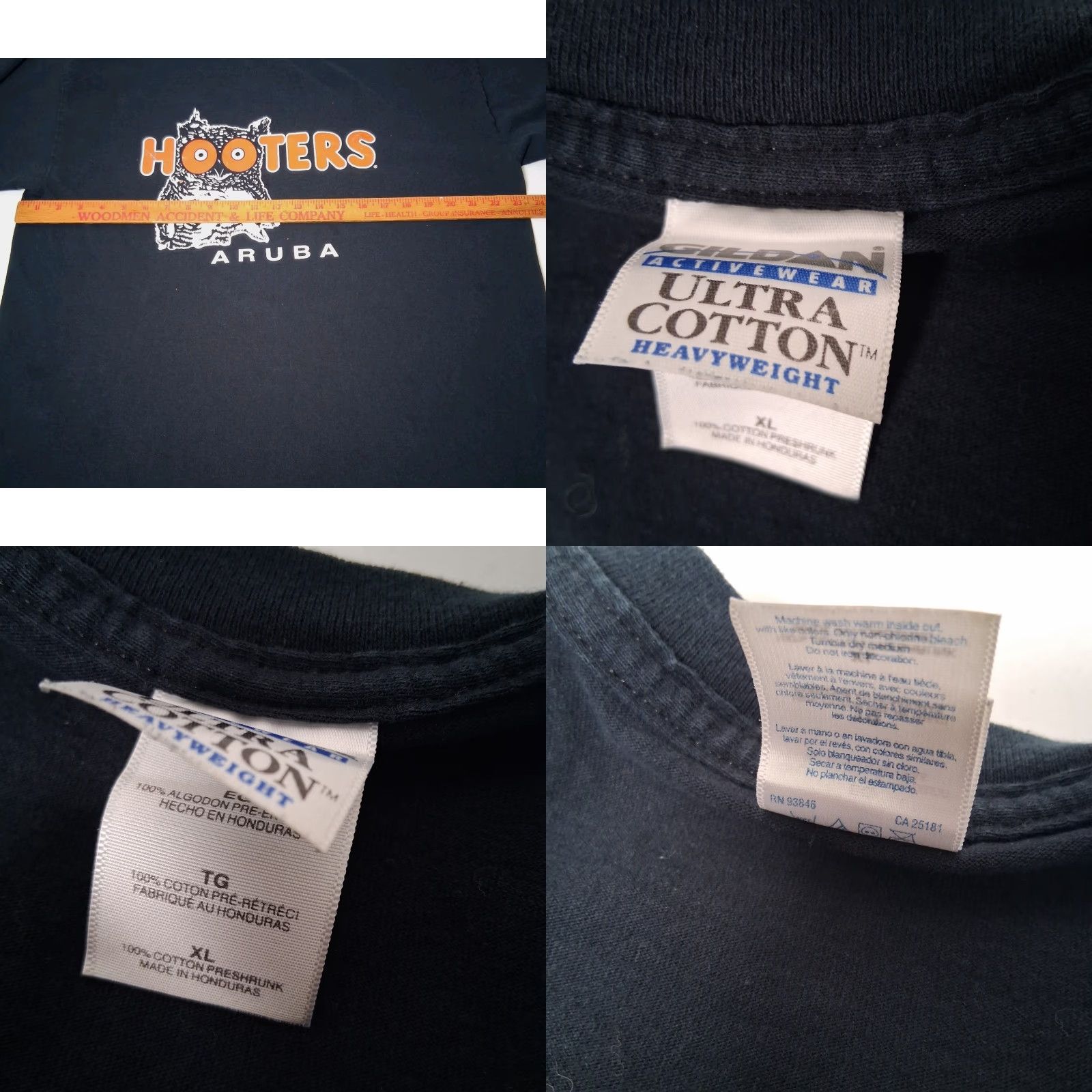 Gildan Hooters Aruba Shirt Men XL Black Bar Restaurant Sexy Girls Graphic T Size US XL / EU 56 / 4 - 8 Thumbnail
