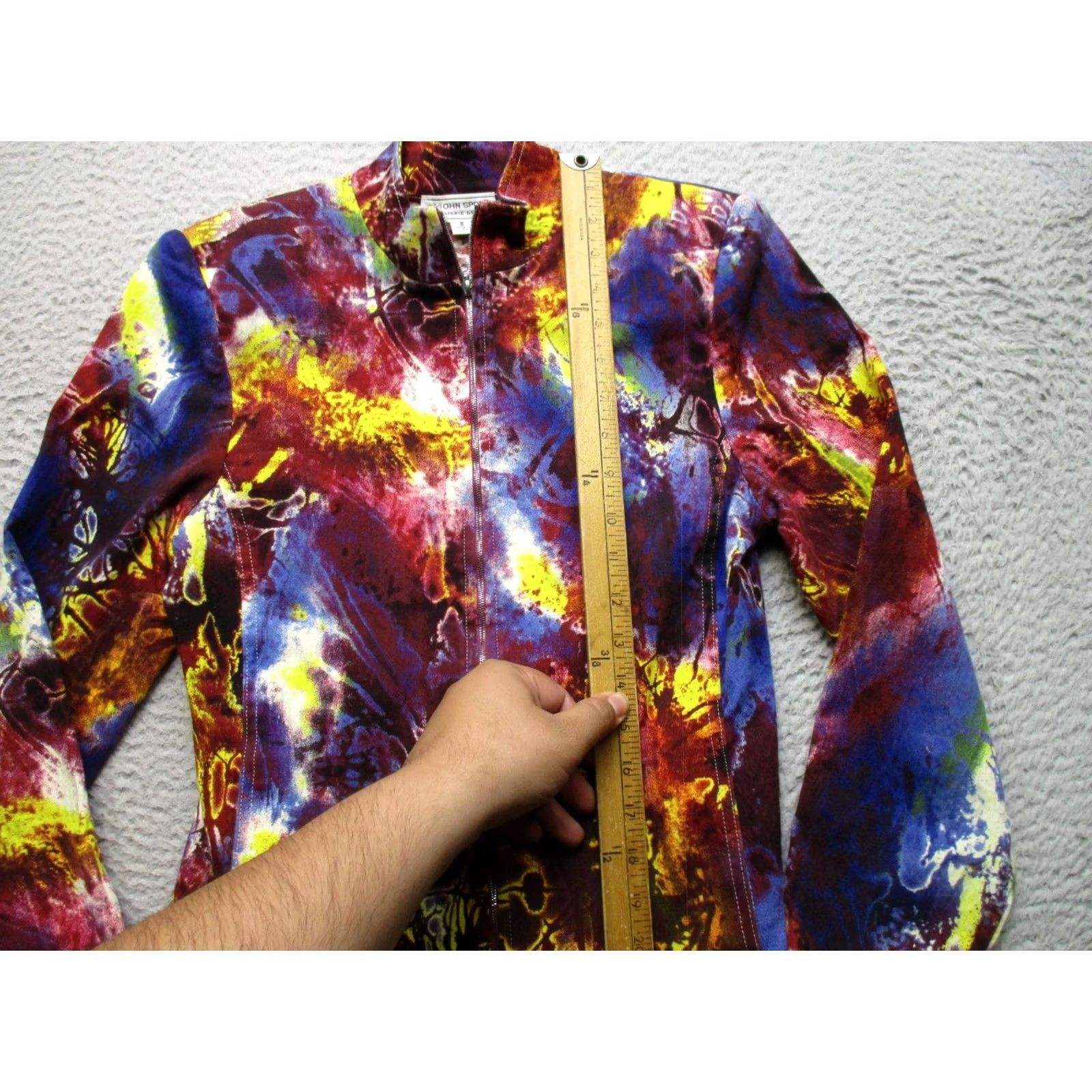 Vintage St John Sport Jacket Womens S Abstract Twill Full Zip Collared Geometric Size S / US 4 / IT 40 - 4 Thumbnail