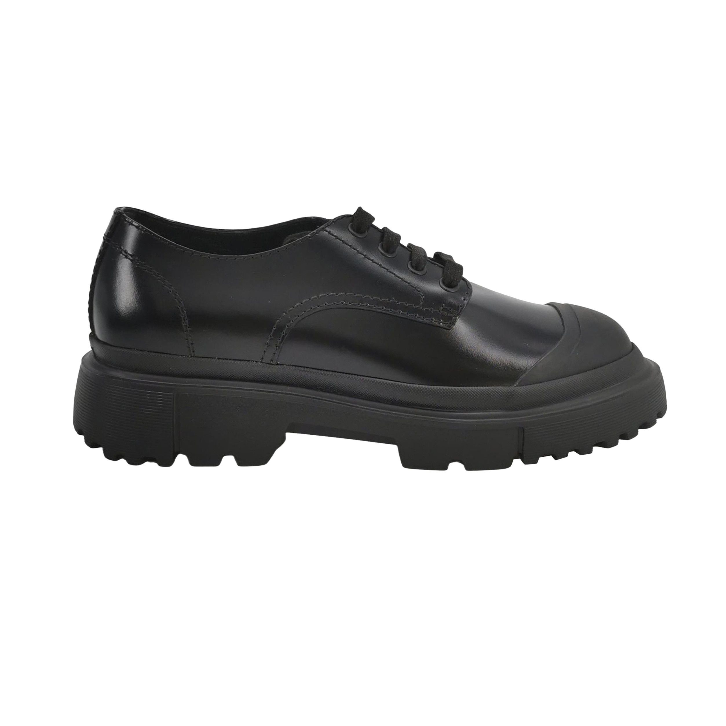 Hogan Hogan Black Leather Lace-Up Shoes US 7 Size US 7 / EU 40 - 1 Thumbnail