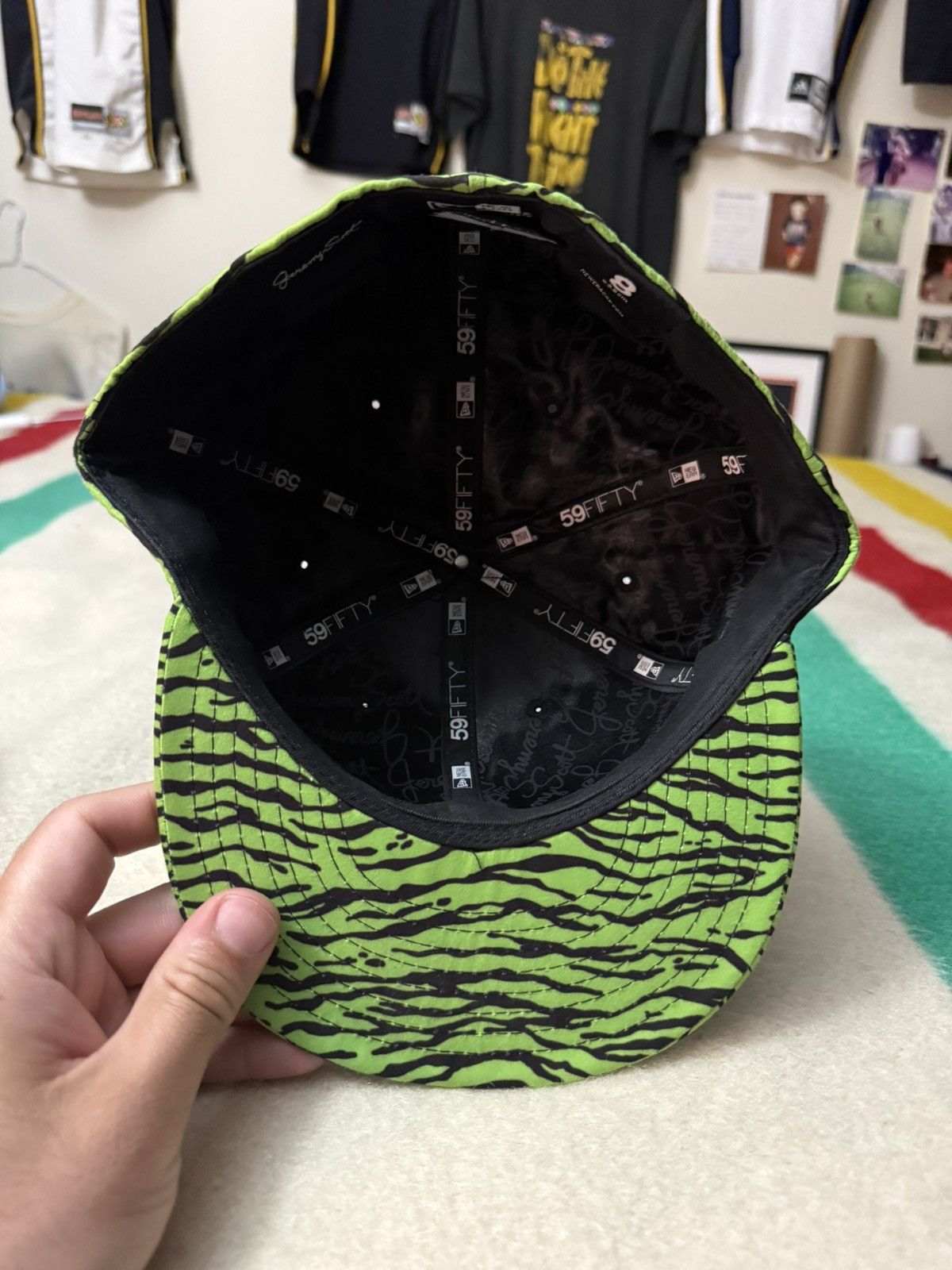 Jeremy Scott 2013 Jeremy Scott New Era Green Tiger Stripe Hat Size 8 Size ONE SIZE - 11 Thumbnail
