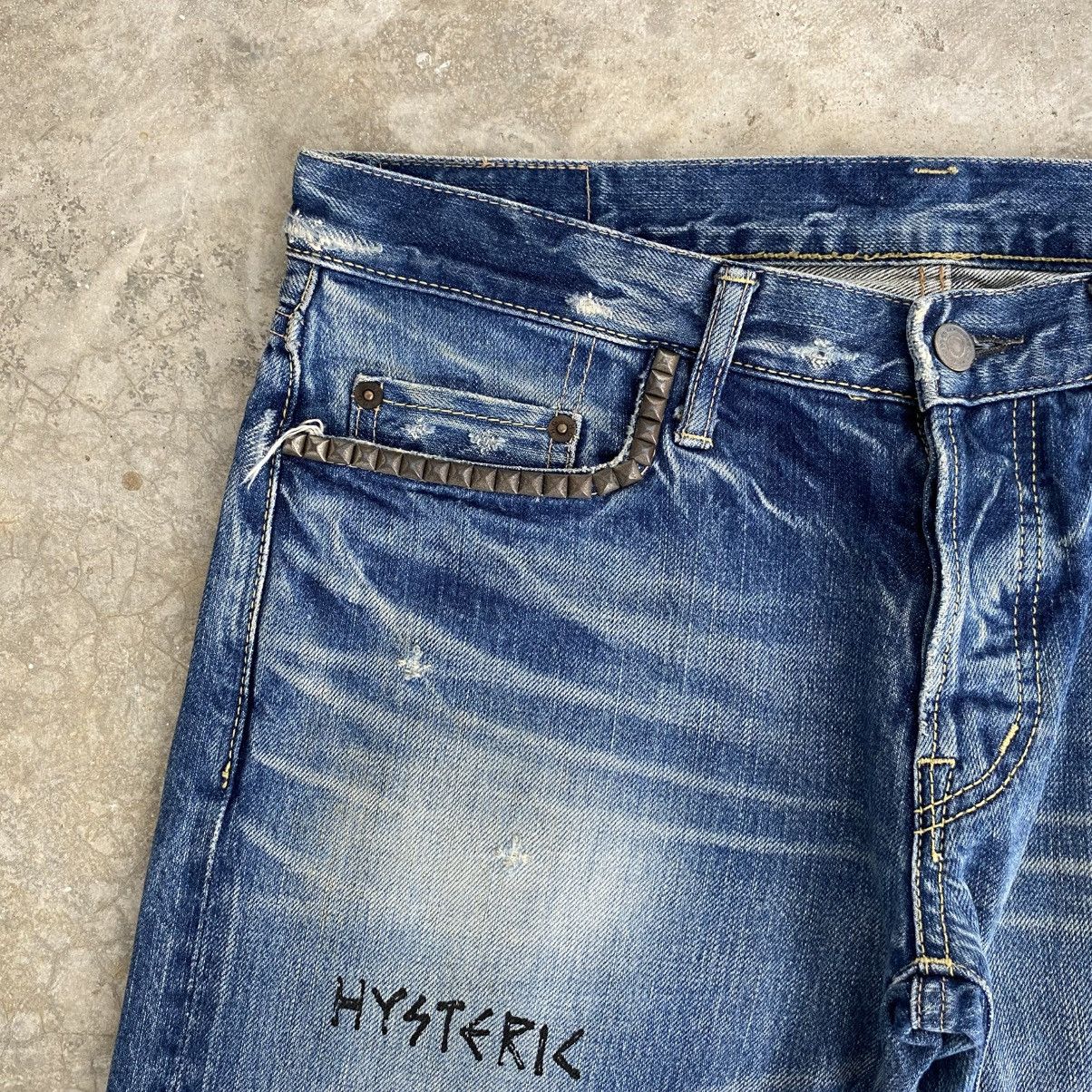Hysteric Glamour 2000’s Hysteric Glamour Studded Distressed Selvedge Jeans Size US 31 - 9 Thumbnail