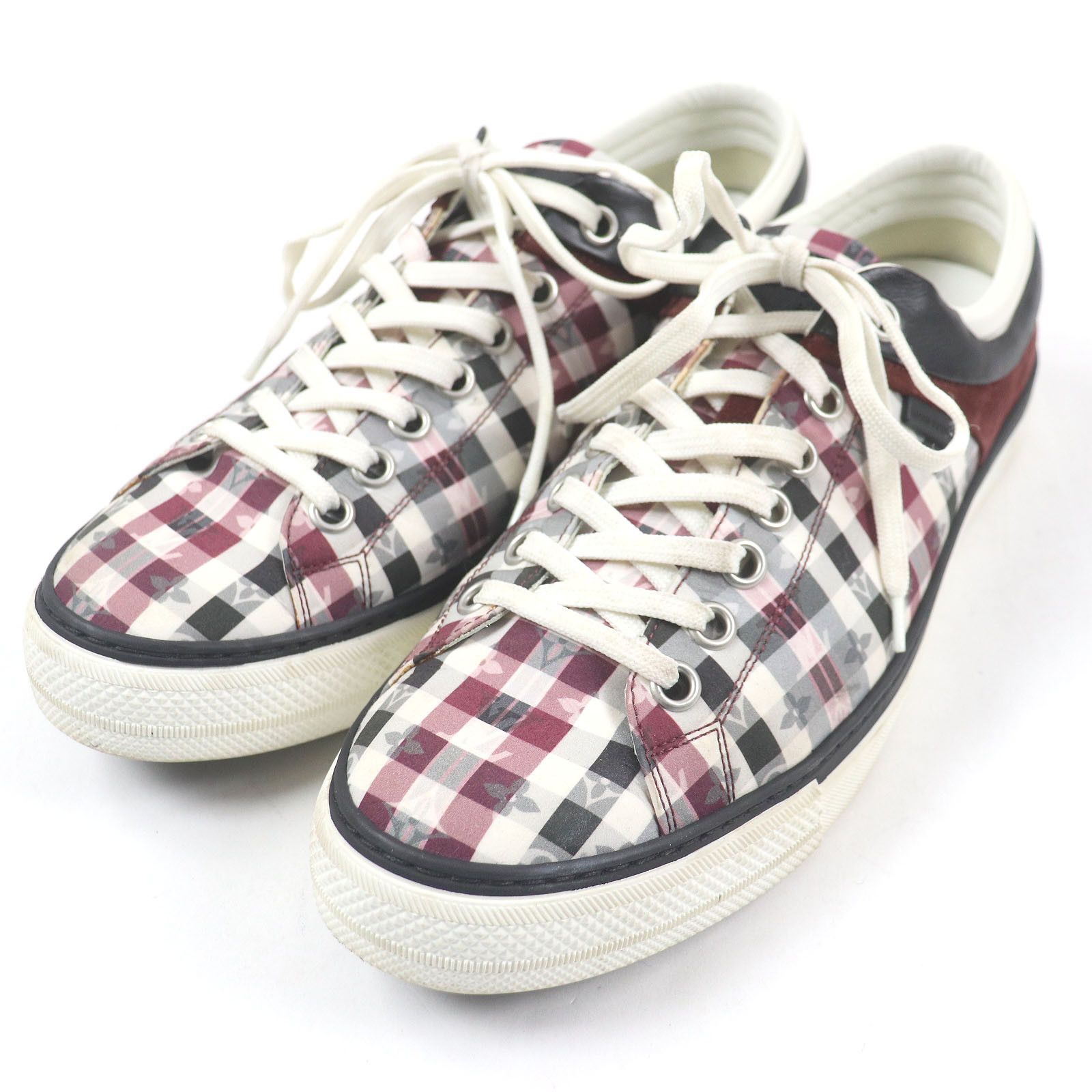 Louis Vuitton Louis Vuitton Low Cut Sneakers Monogram Sneakers Canvas Shoes in Red, Men's