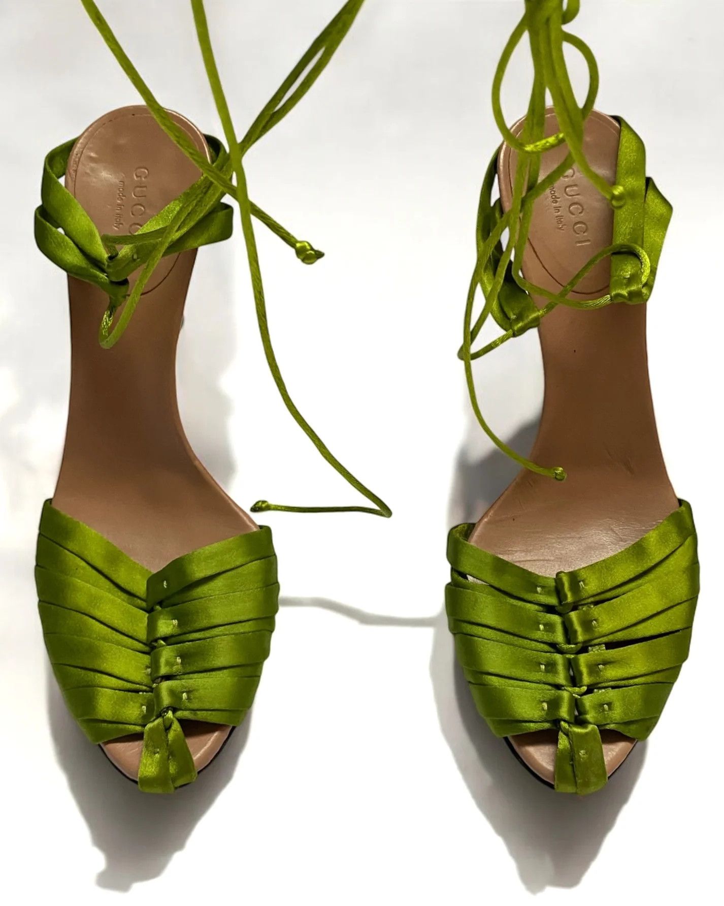 Gucci × Tom Ford Gucci by Tom Ford Green Corset Heels, SS 2004 Size US 6.5 / IT 36.5 - 1 Thumbnail