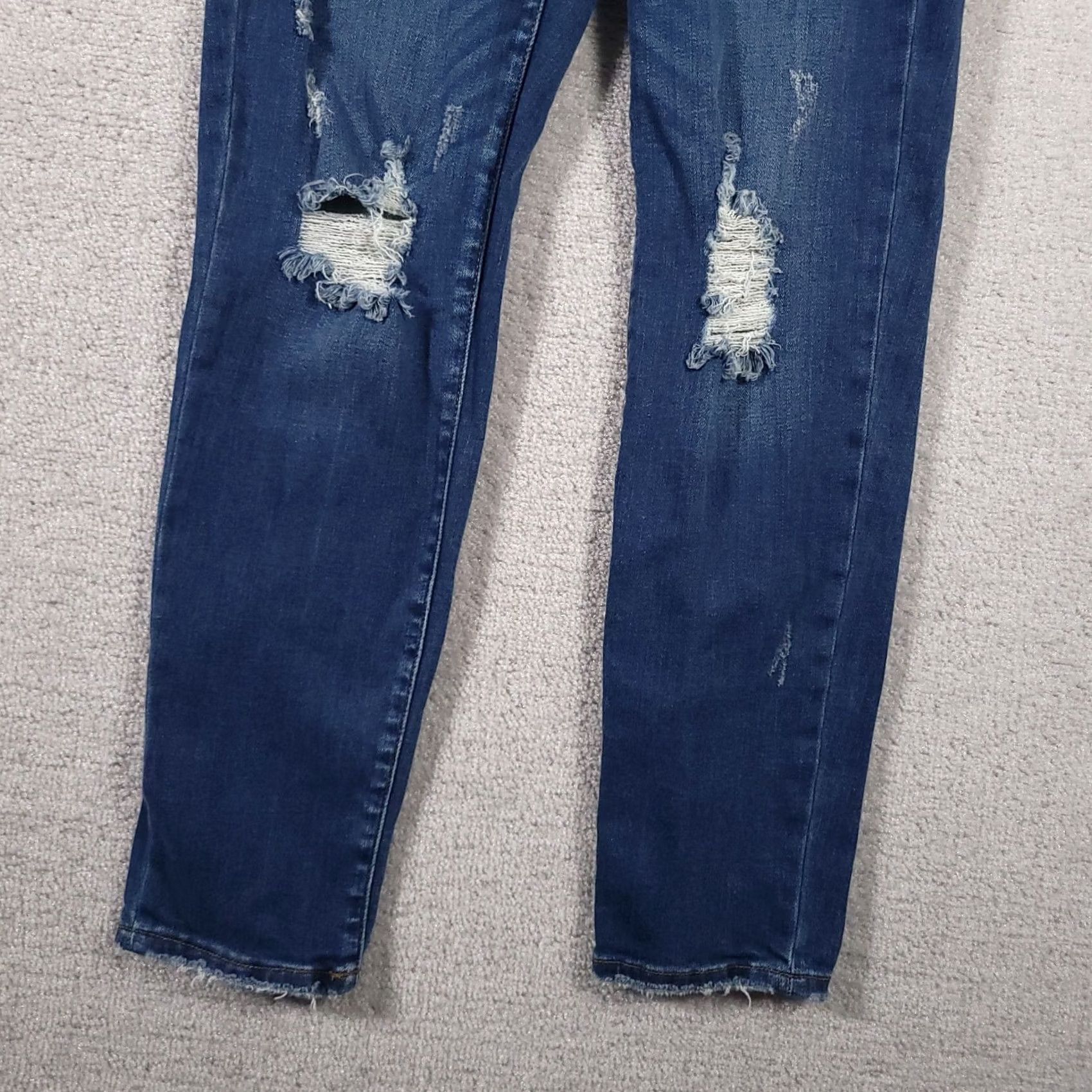 Denime Judy Blue Jeans Women's Blue Slim Fit Stretch Denim Mid-Rise 3/26 Distressed Size 26" / US 2 / IT 38 - 4 Thumbnail