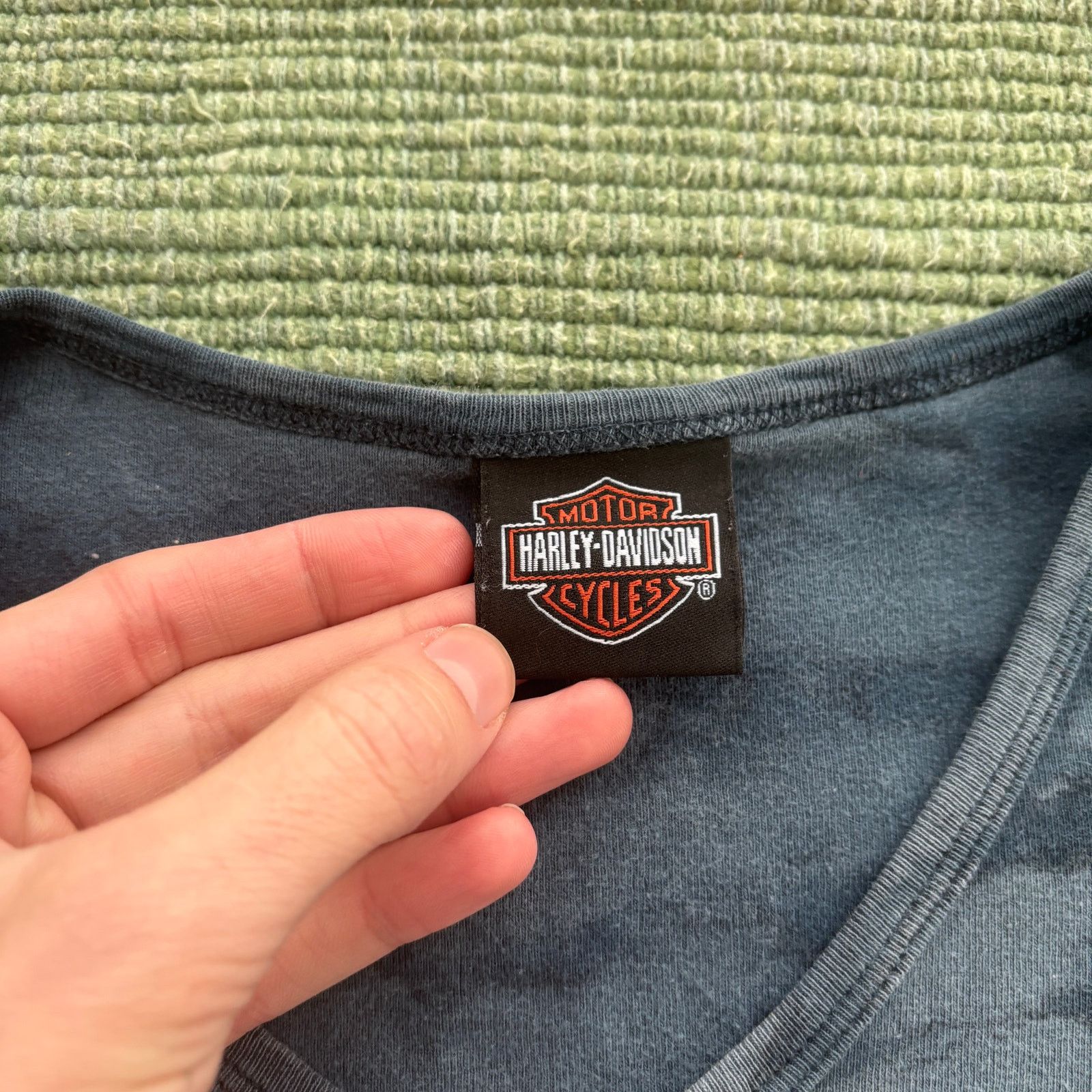 Harley Davidson Vintage Y2K smoke gray harley davidson womens baby tee Size S / US 4 / IT 40 - 3 Thumbnail