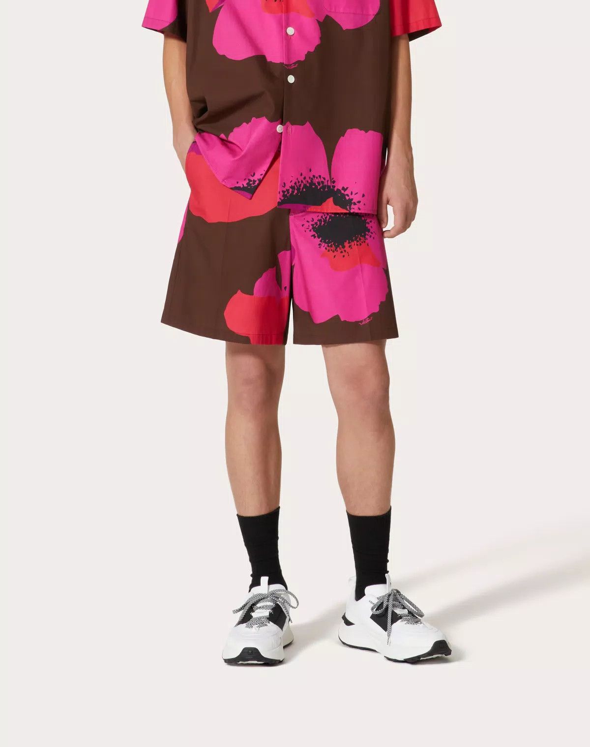 Valentino oc11z0725 Cotton Poplin Bermuda Shorts in Multicolor Size US 30 / EU 46 - 4 Thumbnail
