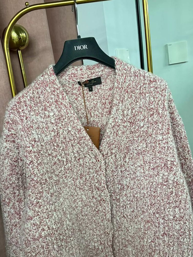 Loro Piana LORO PIANA A pink knit cardigan in a woman's color Size L / US 10 / IT 46 - 2 Thumbnail