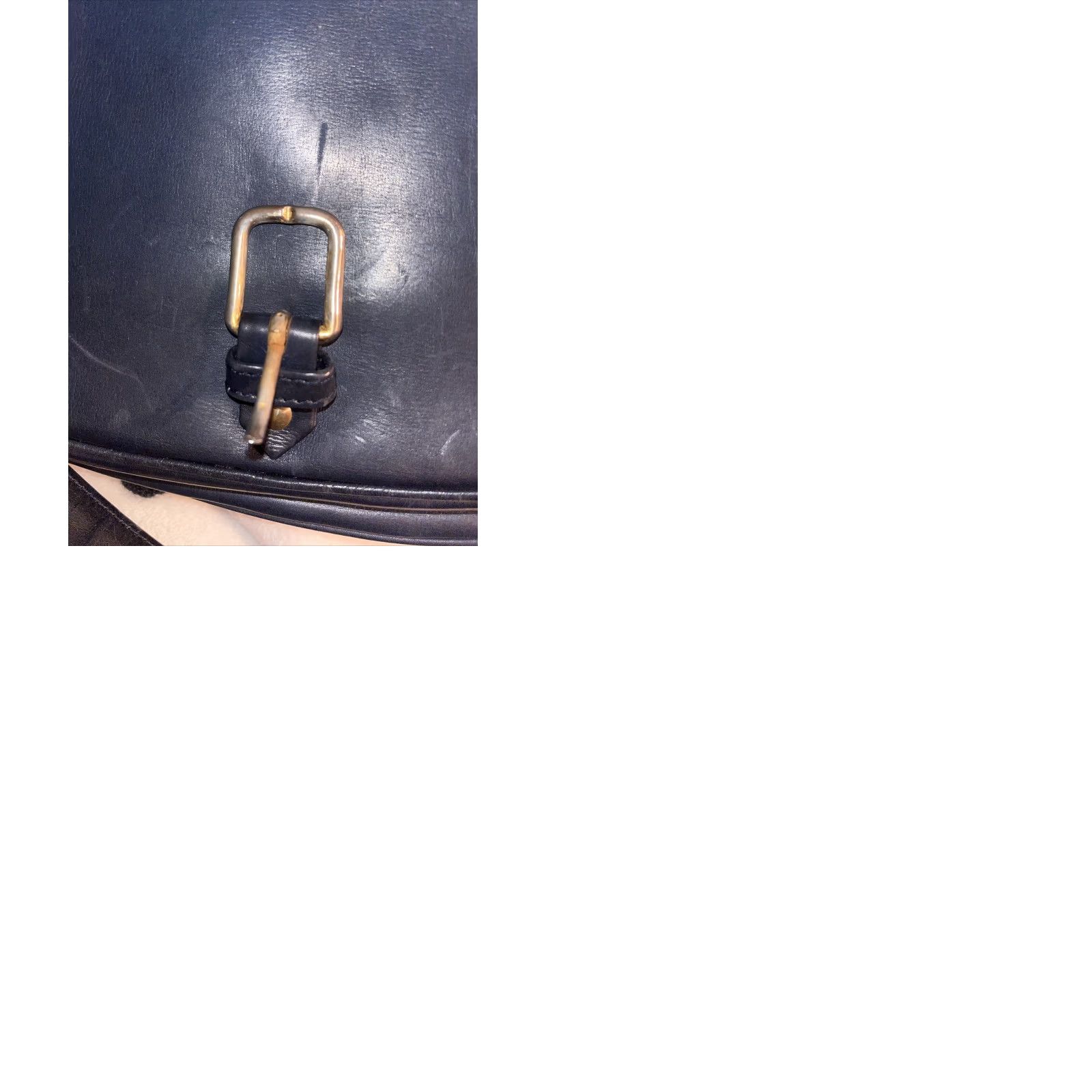 Yves Saint Laurent VINTAGE Yves Saint Laurent Dark Blue Leather Purse Made In Paris Satchel/Top Handle Bag Women Medium Size ONE SIZE - 9 Thumbnail