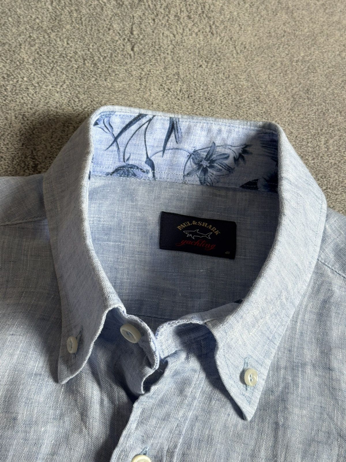 Paul & Shark Paul & Shark L 100% Lino button uk shirt long sleeve linen Size US L / EU 52-54 / 3 - 5 Thumbnail