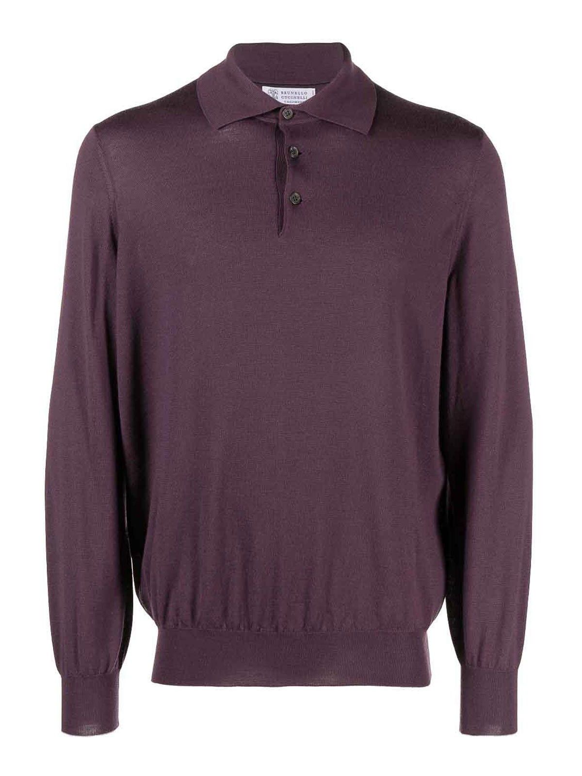 Brunello Cucinelli o1w1db10225 Polo Shirt in Purple Size US S / EU 44-46 / 1 - 1 Thumbnail