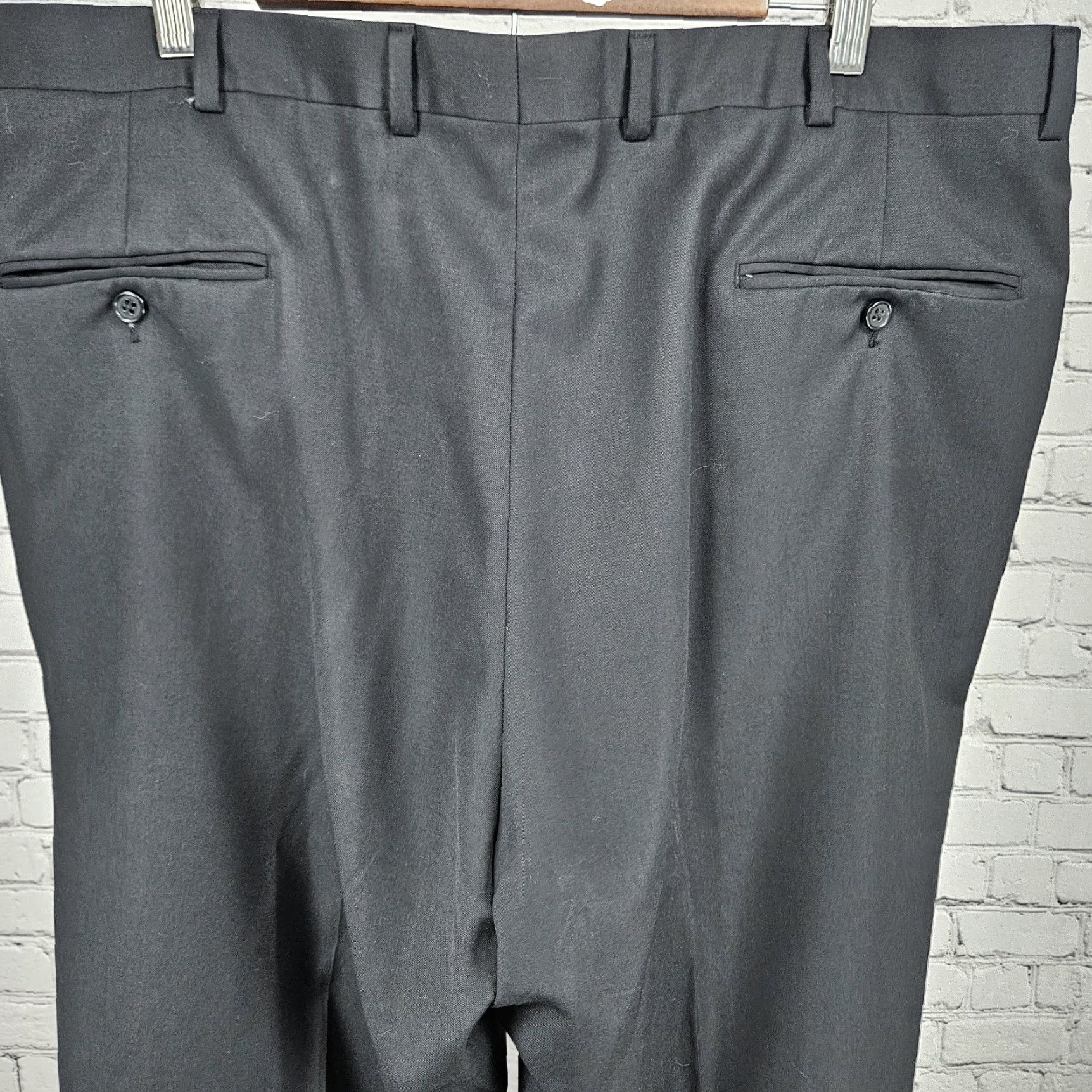 Austin Reed Austin Reed Black 100% Wool Signature Pleated Cuffed Dress Pants 42 Men Size US 42 / EU 58 - 7 Thumbnail
