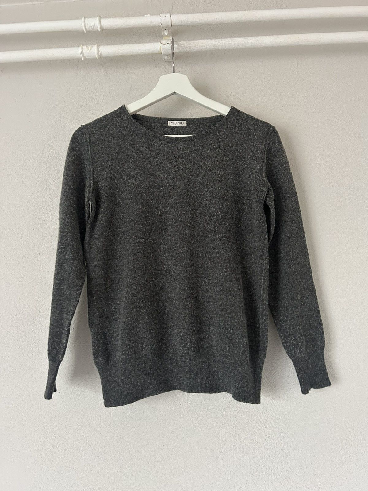 Miu Miu Miu Miu Gray Wool Sweater Size US S / EU 44-46 / 1 - 1 Thumbnail
