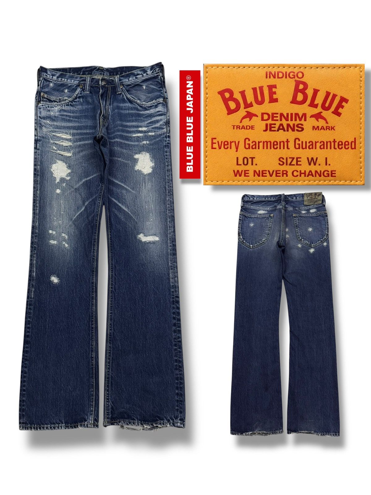 Blue Blue Japan Vintage Y2K Blue Blue Japan | King Of The Blue | W31 Size US 31 - 1 Thumbnail