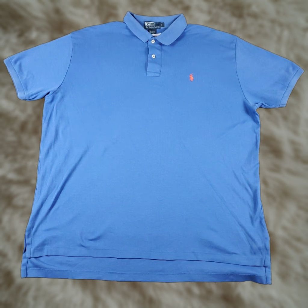 Ralph Lauren Ralph Lauren Polo Shirt Mens Large Blue Pony Polo Shirt Casual Short Sleeve Button Collar Regular Fit - 90s/Modern American Preppy Theme Mens Size US L / EU 52-54 / 3 - 1 Thumbnail