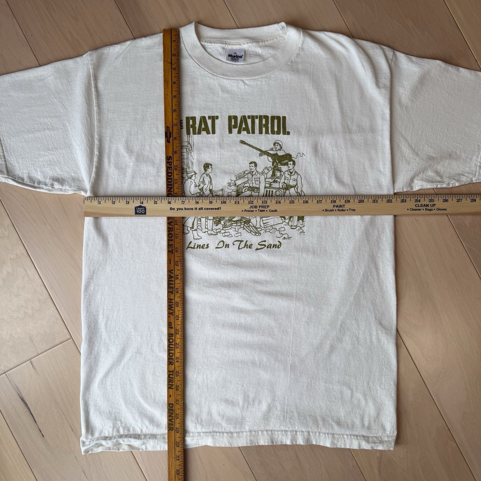 Vintage Vintage The Rat Patrol Shirt XL Cream 90s Lines In The Sand Size US XL / EU 56 / 4 - 3 Thumbnail