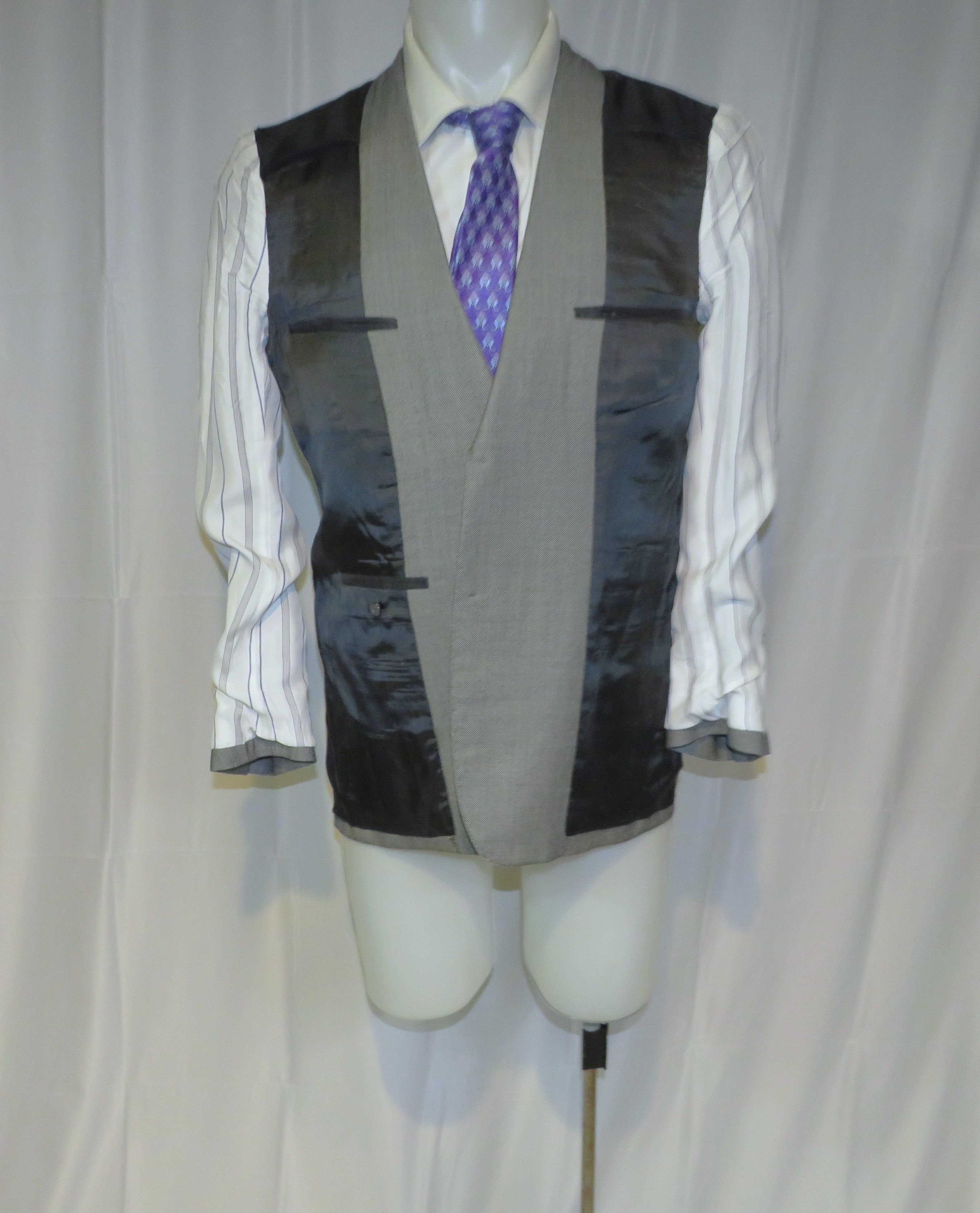 Henry Poole × Savile Row Bespoke Gray Birdseye Two Button Suit 36S Size 36S - 12 Thumbnail