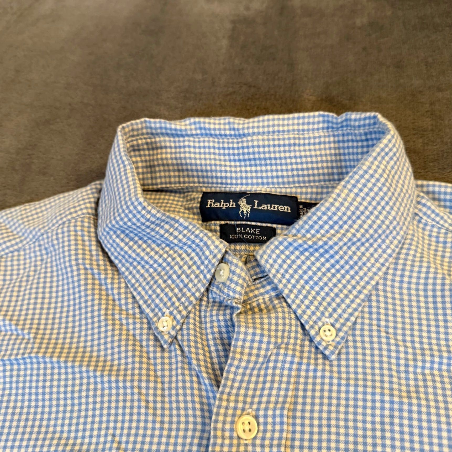 Ralph Lauren Ralph Lauren Blake Blue Gingham Button Down Shirt 100% Cotton Mens XL Size US XL / EU 56 / 4 - 4 Thumbnail