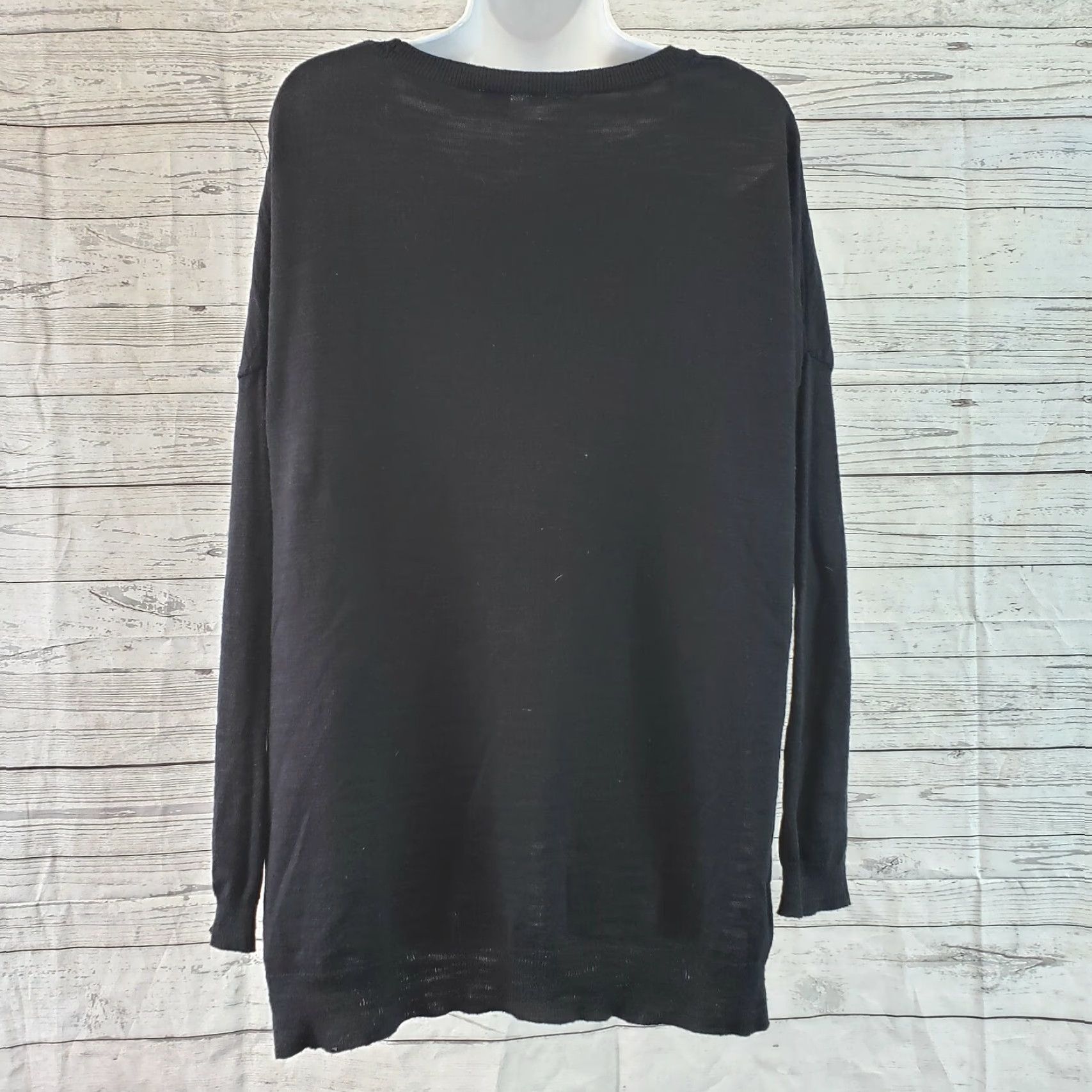 Vintage Moth Womens Long Sleeve Knit Top Pullover Oversized Black Small Shirt Womens MOTH Black 90s? Size S / US 4 / IT 40 - 4 Thumbnail