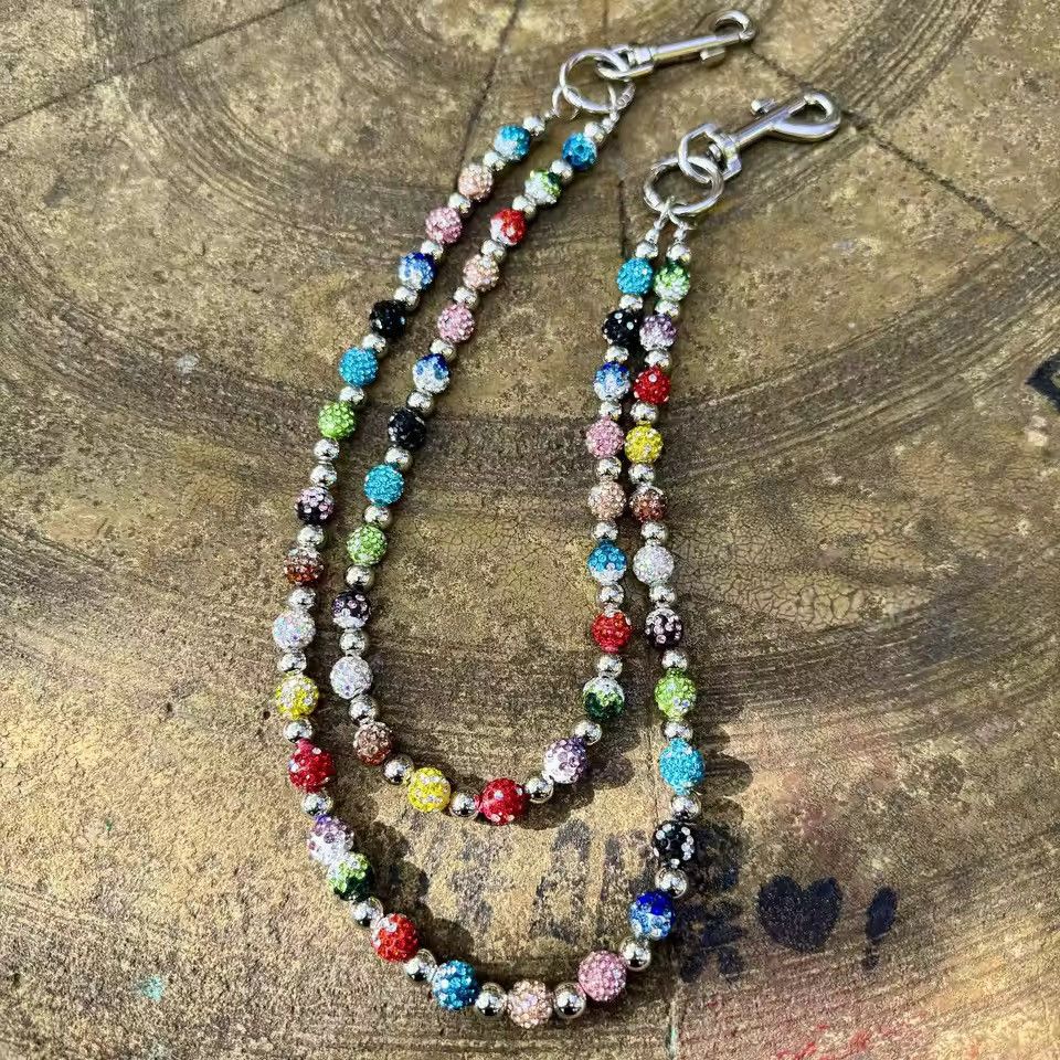 Jewelry Colorful Lucky Beaded Wallet Chain, Pants Chain, Belt Chain Size ONE SIZE - 2 Thumbnail