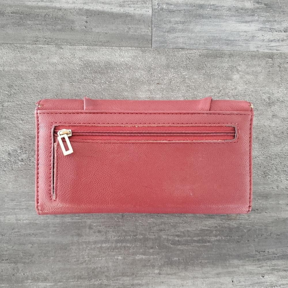 Guess Red Faux Leather Guess Detailed Wallet Size ONE SIZE - 2 Thumbnail
