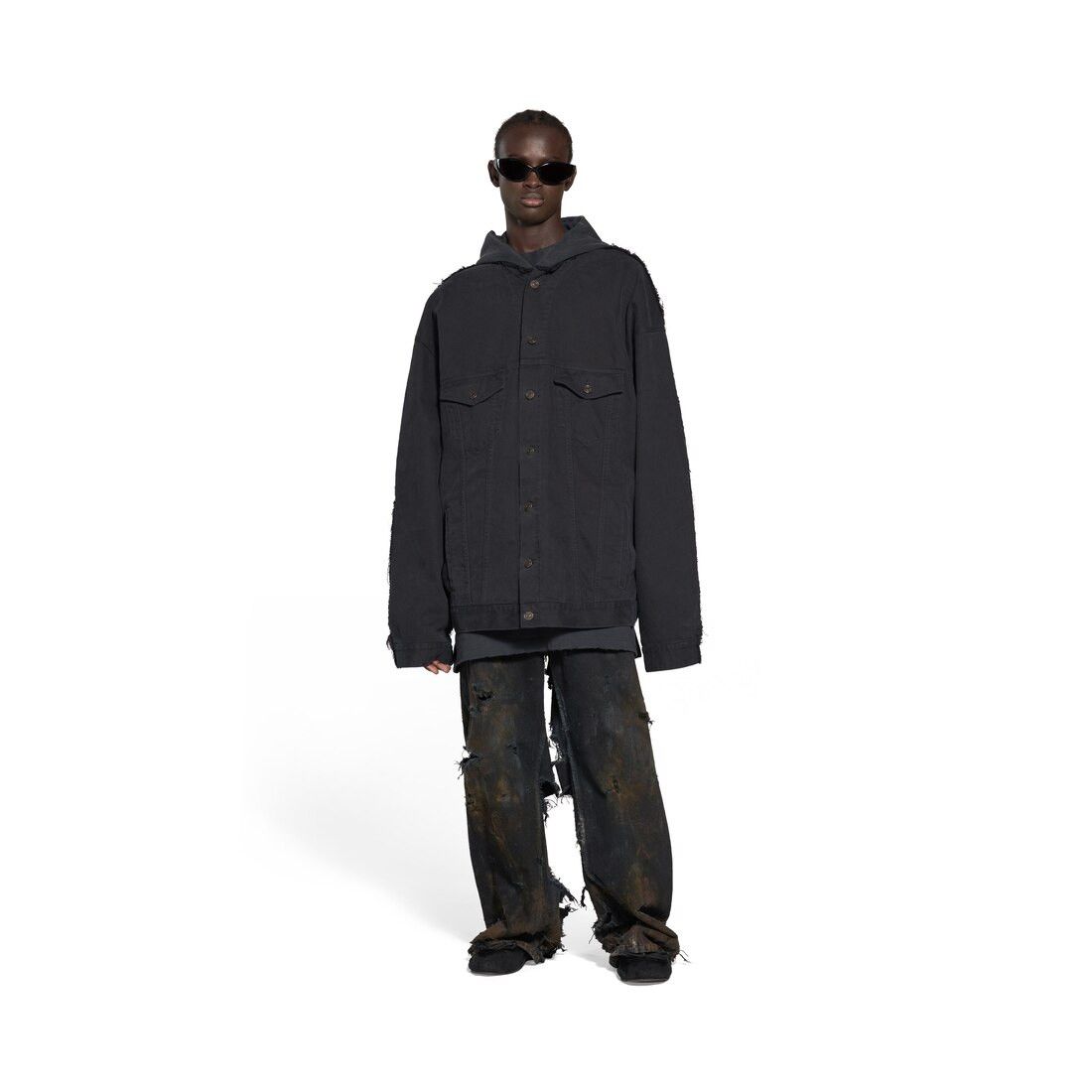 Balenciaga oc11z0125 Hybrid Hooded Jacket in Black Size US M / EU 48-50 / 2 - 6 Thumbnail