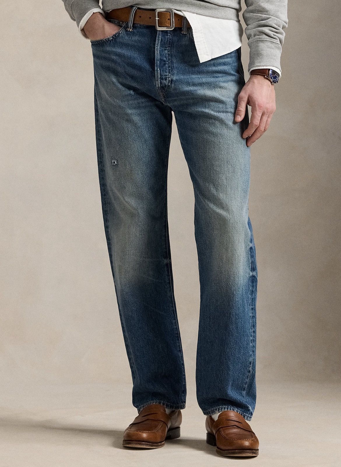 Polo Ralph Lauren Polo Ralph Lauren Heritage Straight Distressed Jean Sz 33/32 Size US 33 - 2 Thumbnail