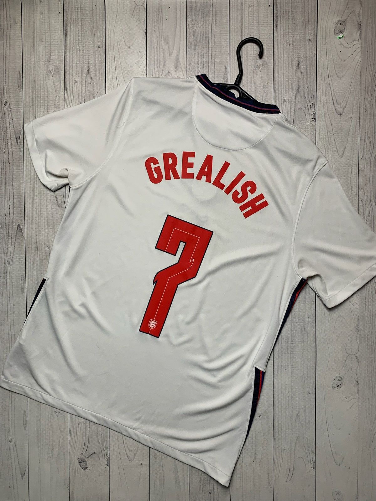 Nike × Vintage Vintage Nike England soccer jersey size L 7 Grealish rare Size US L / EU 52-54 / 3 - 1 Thumbnail