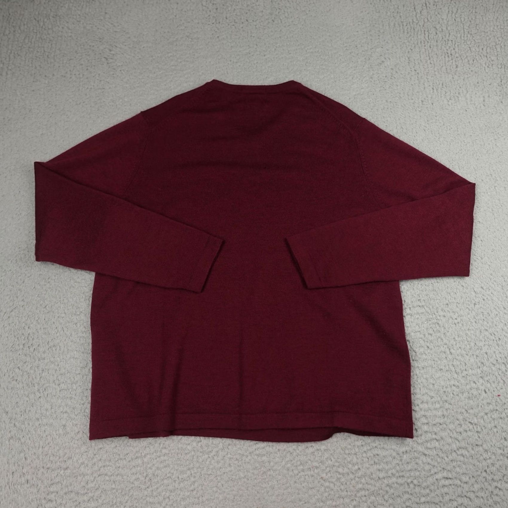 Eddie Bauer Eddie Bauer Sweater Mens XL Burgundy Fine Italian Merino Wool V Neck Pullover Size US XL / EU 56 / 4 - 6 Thumbnail