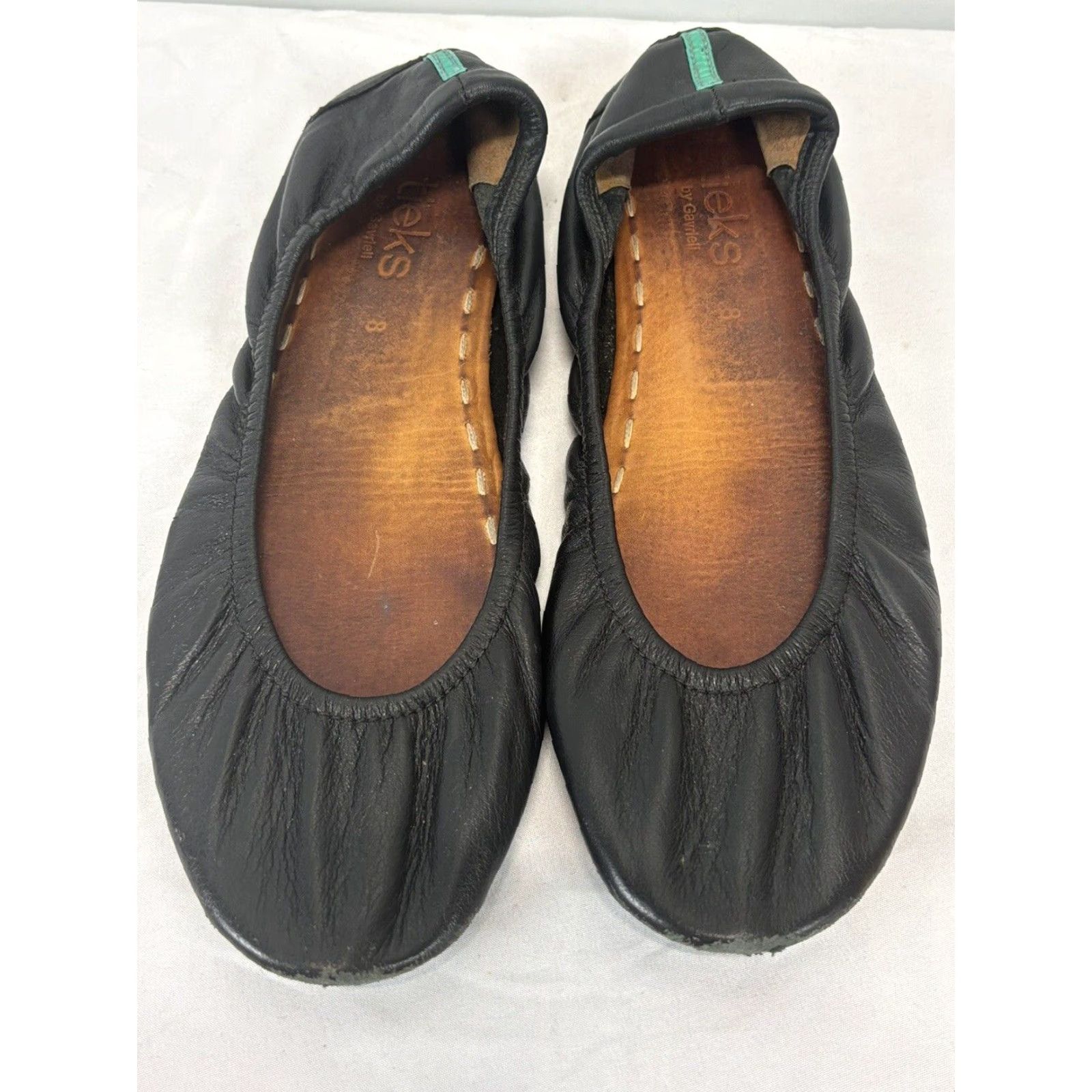 Vintage Tieks Ballet Flats Size 8 Matte Black Leather Comfort Slip On Shoes Womens Size US 6 / IT 36 - 2 Thumbnail