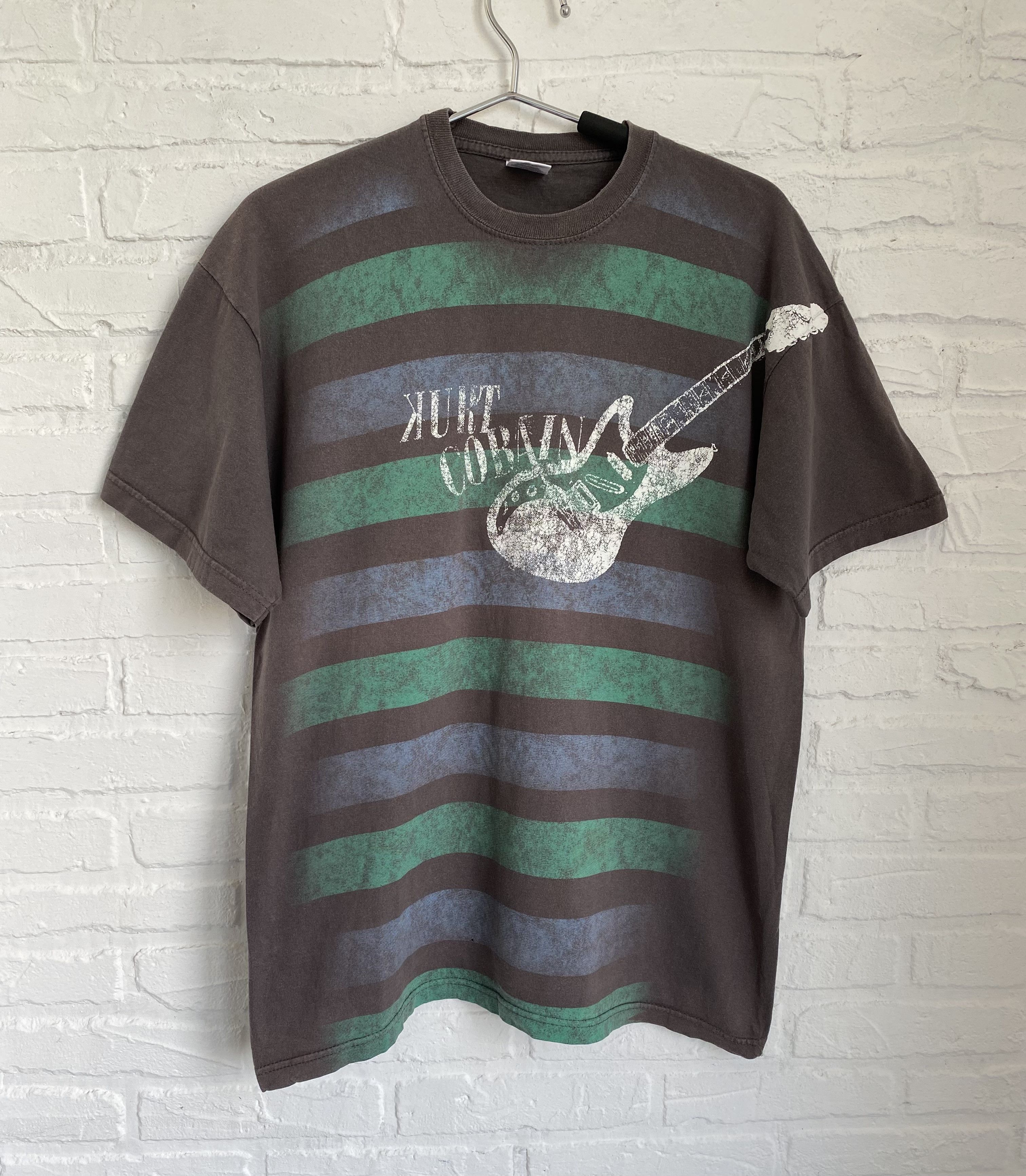 Nirvana × Vintage Vintage 2000s Nirvana Kurt Cobain striped t-shirt Size US M / EU 48-50 / 2 - 1 Thumbnail