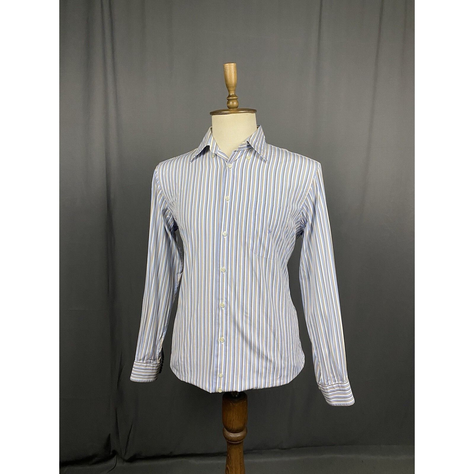 Burberry Burberry Men's Blue Striped Longsleeve Striped Shirt Size 3 Size US L / EU 52-54 / 3 - 3 Thumbnail