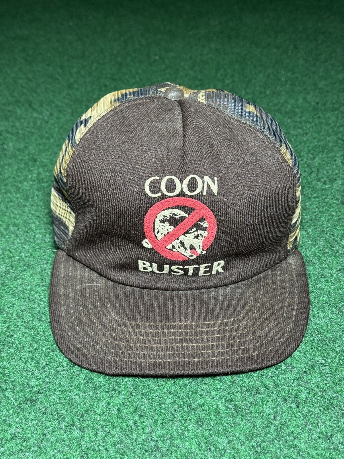 Vintage Coon Buster Vintage Trucker Snapback Racoon Camo 80s Hat Size ONE SIZE - 1 Thumbnail