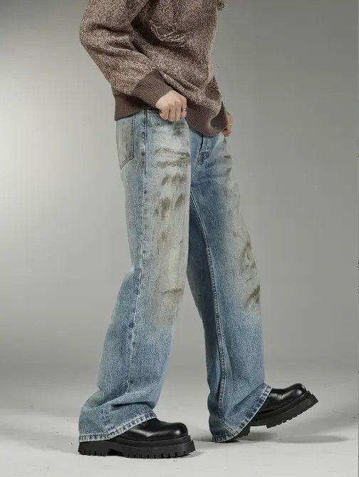 Japanese Brand VIBE American retro loose wide-leg straight distressed jeans Size US 32 / EU 48 - 6 Thumbnail