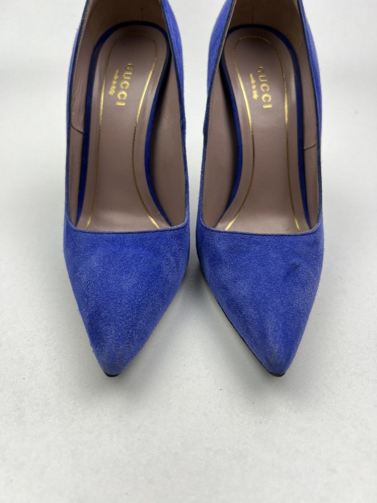 Gucci GUCCI Heels Suede Shoes HORSEBIT Pointed Toe Blue Wmn’s Size US 5.5 / IT 35.5 - 5 Thumbnail